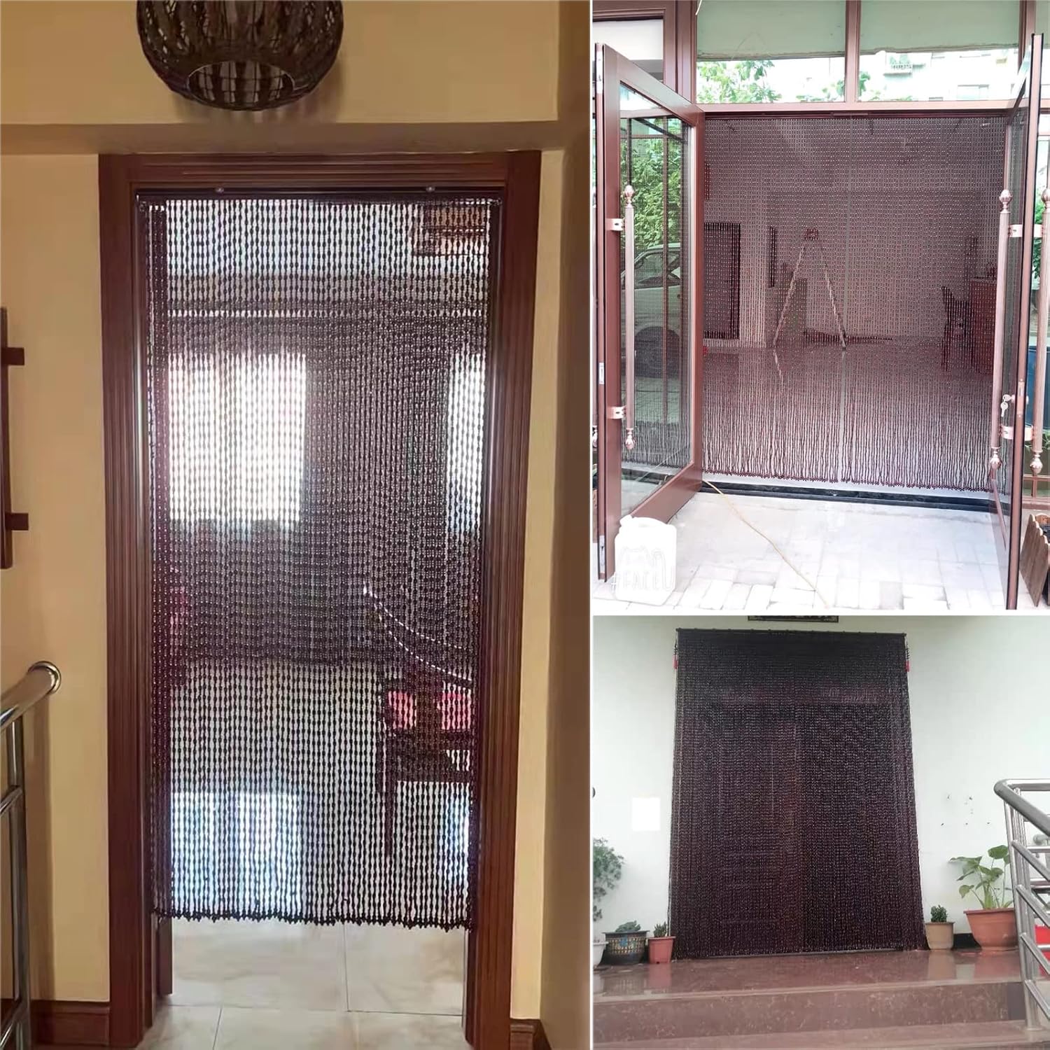 Wood Beaded Curtain for Doorway and Room Decorations