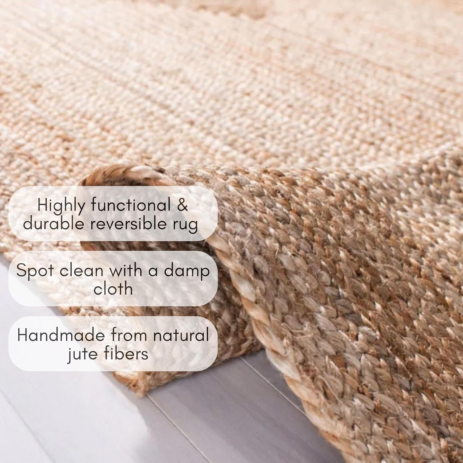 FRELISH DECOR Handwoven Jute Area Rug 25x6 Feet