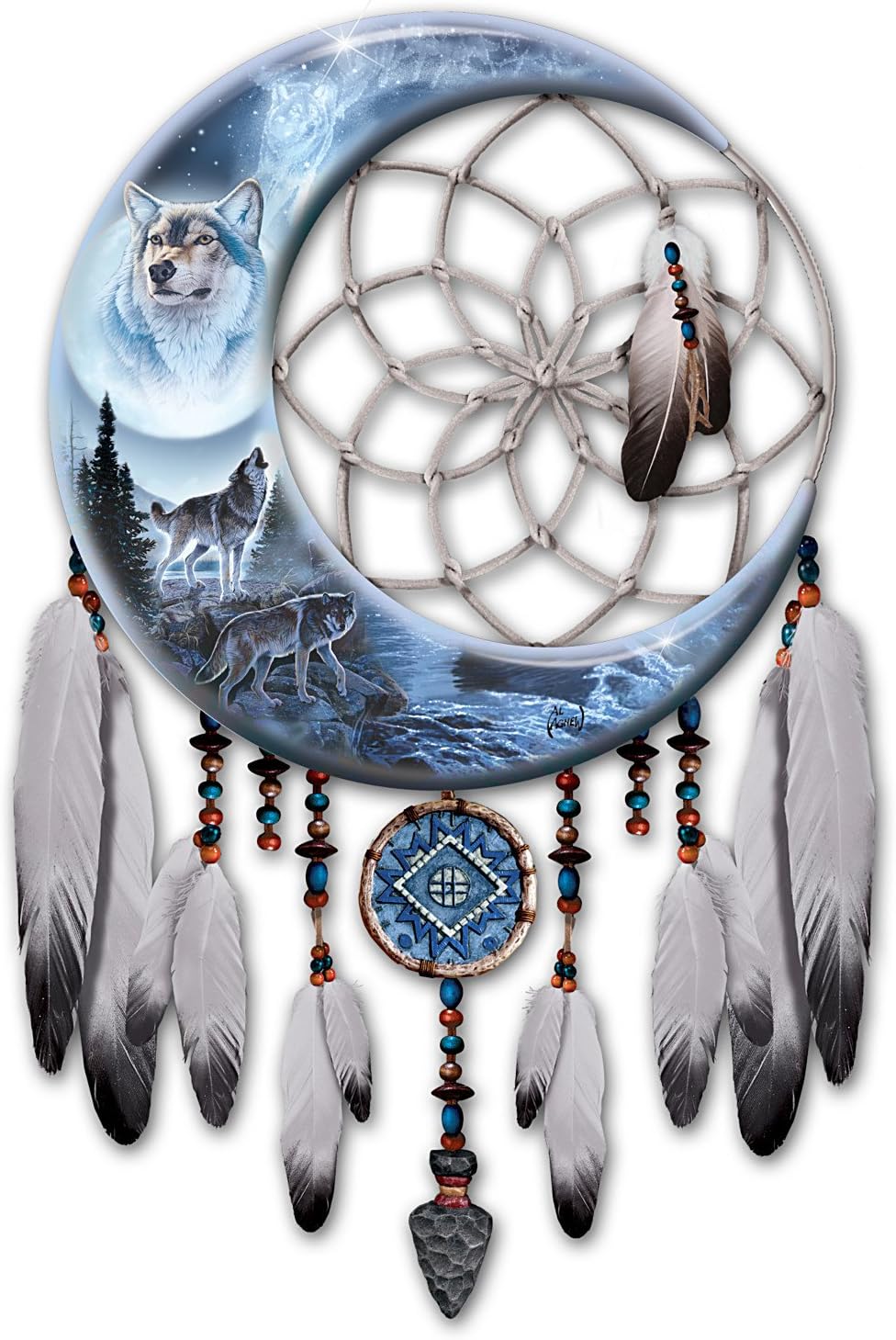Al Agnew Wolf Dreamcatcher Wall Decor