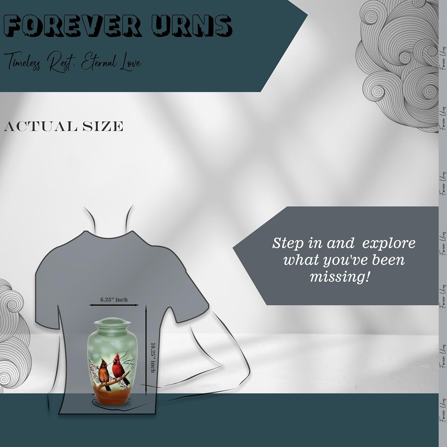 Forever URNS Cardinal Birds Cremation Urn for Human Ashes