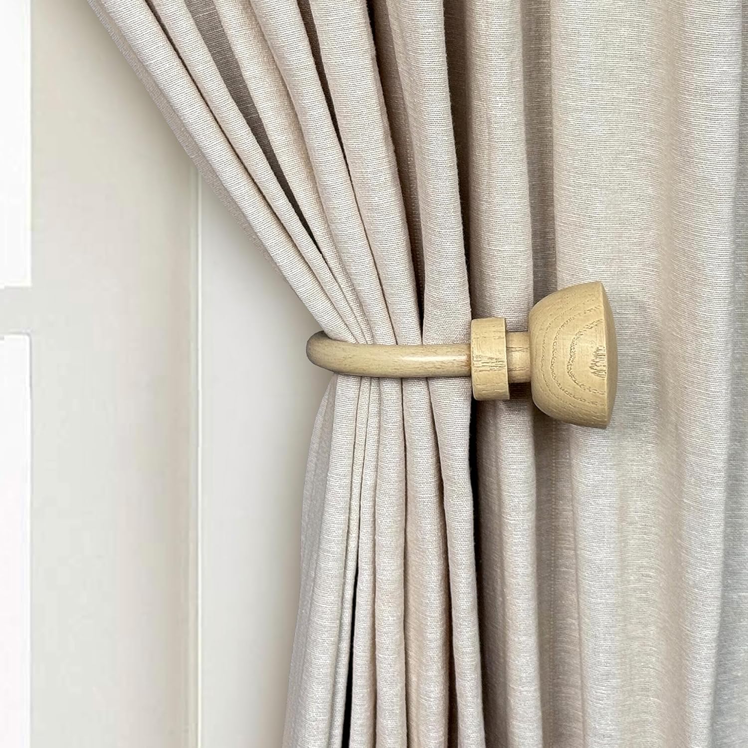 Elegant Decorative Curtain Holdbacks with Faux Wood Design