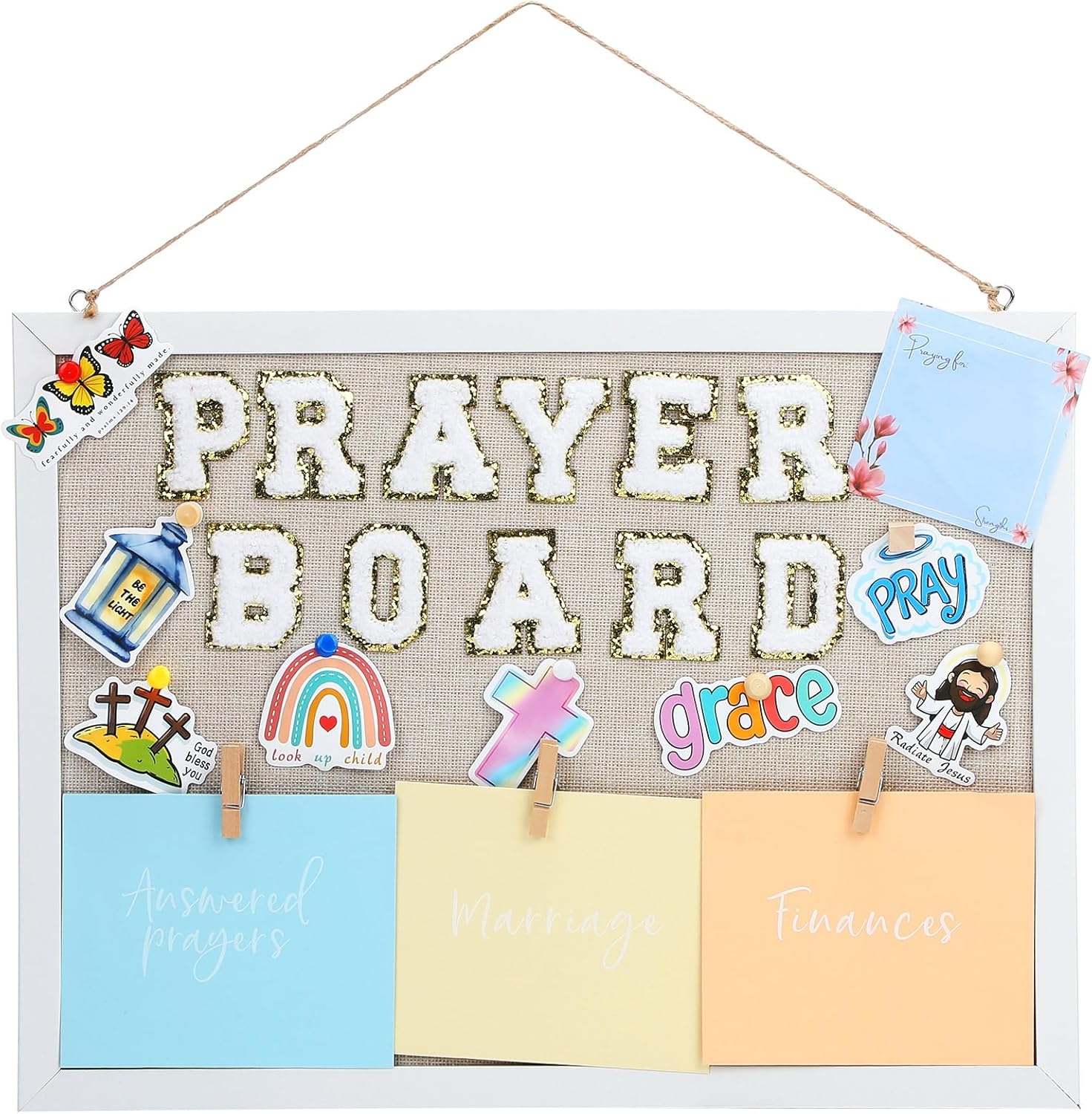 Fullhawl 113 Pcs Prayer Board Kit with Envelopes and Stickers