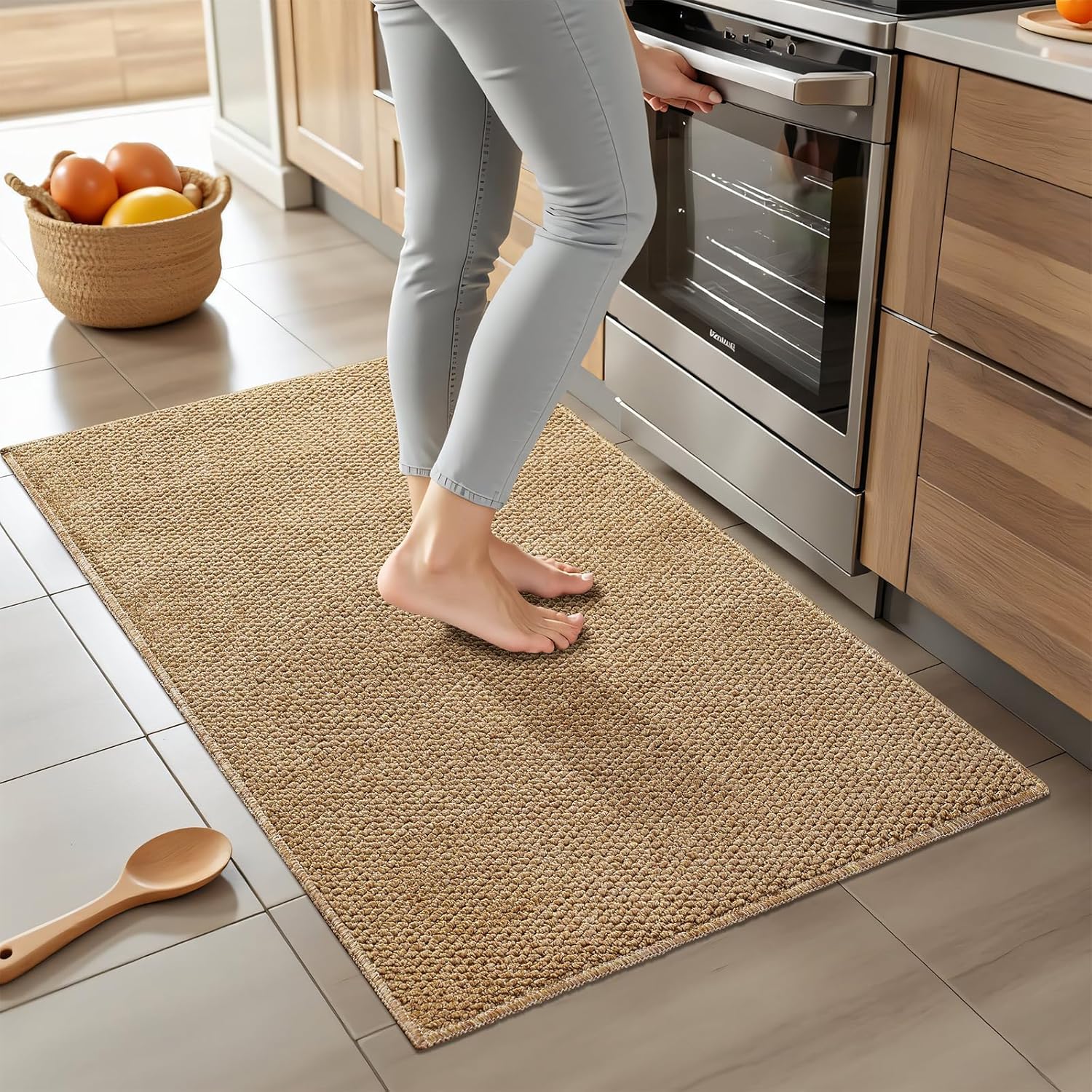 Softlife 2x3 ft Entryway Door Mat Brown