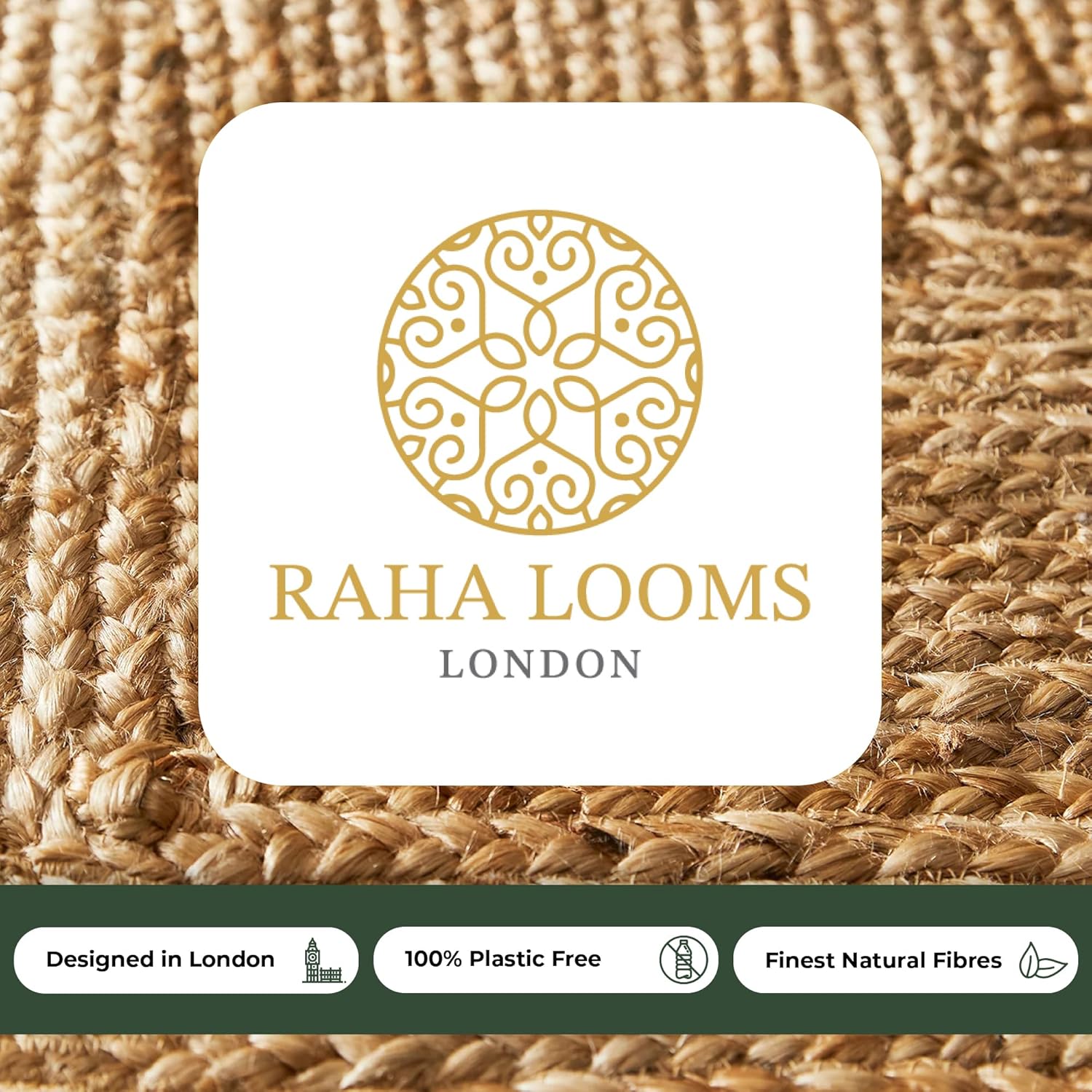 2x3 Jute Entry Mat - Reversible Handwoven Rug for Kitchen or Hallway