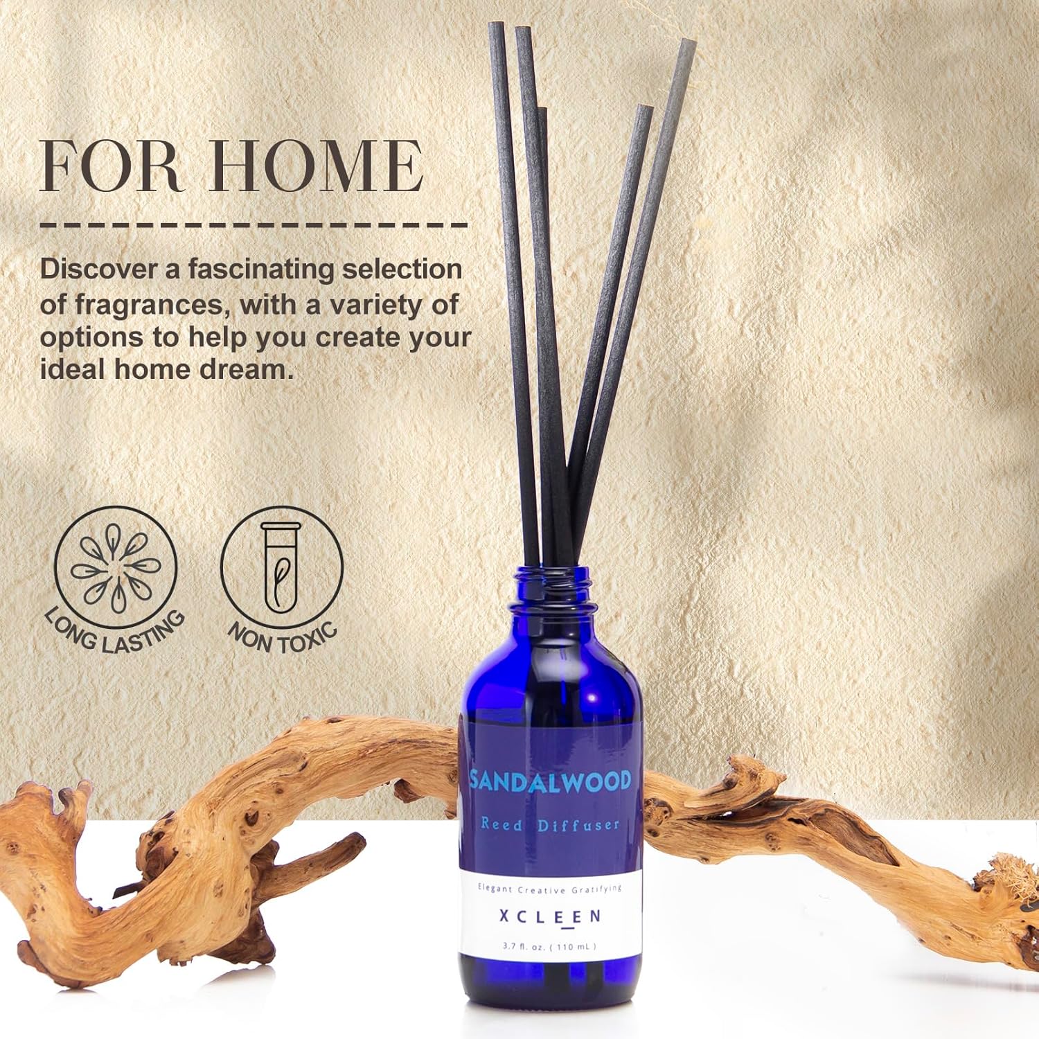 Xcleen Sandalwood Scented Reed Diffuser Set