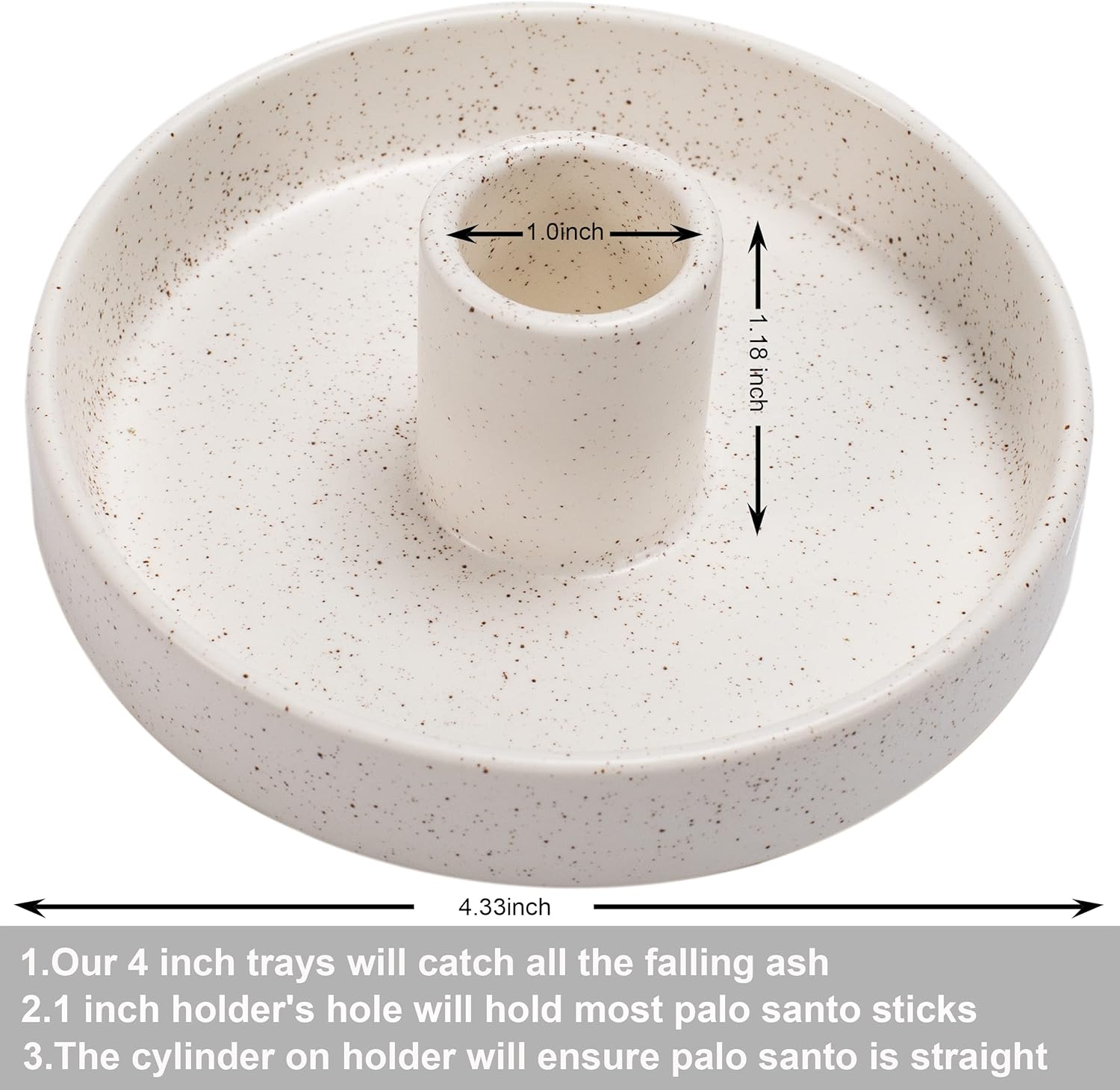 Cozy Speckled White Palo Santo Holder