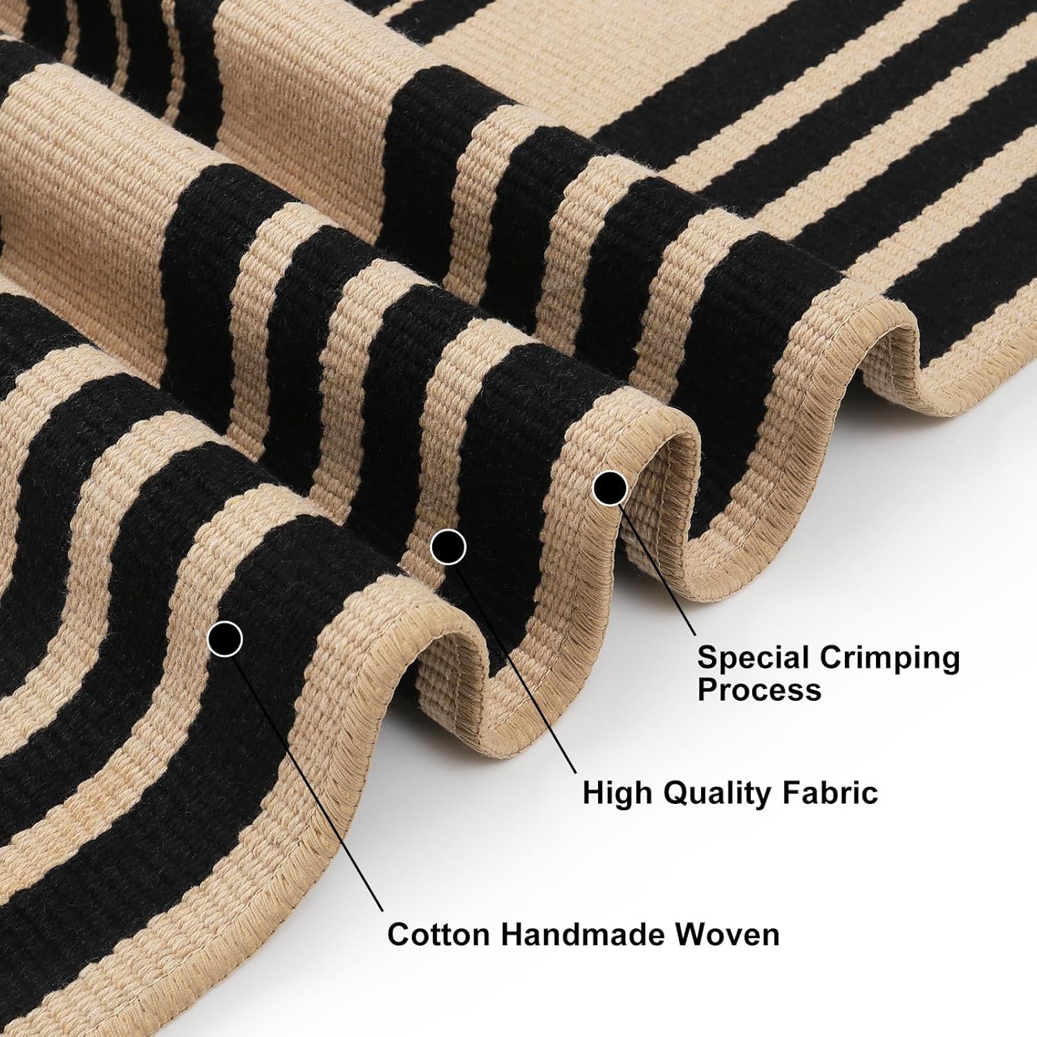 KIMODE Striped Outdoor Rug 275x43 Inches Reversible Entryway Mat