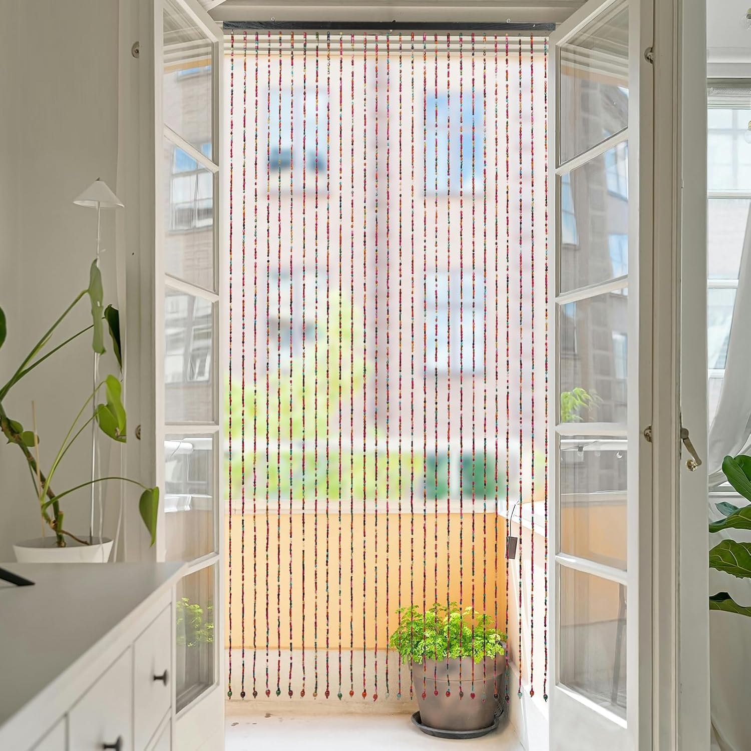 Gworobie 27 Strings Door Curtain with Beads and Tassels