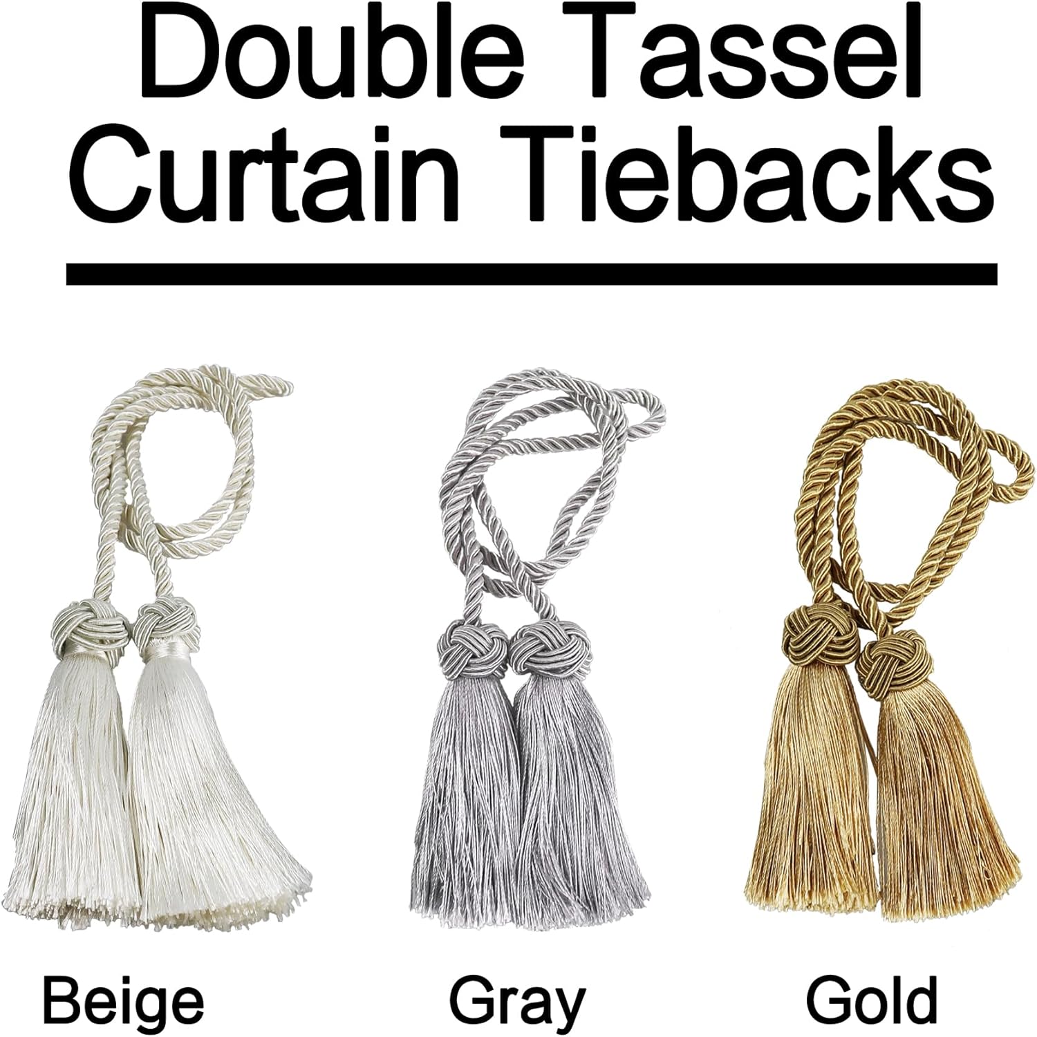 pson A Pair Double Tassel Curtain Holdbacks