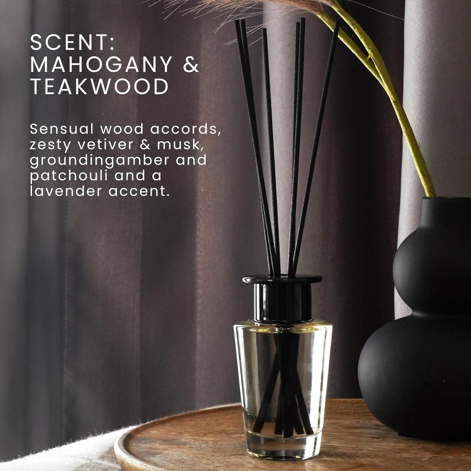 Mahogany Teakwood Reed Diffuser Set - Luxury Natural Aroma