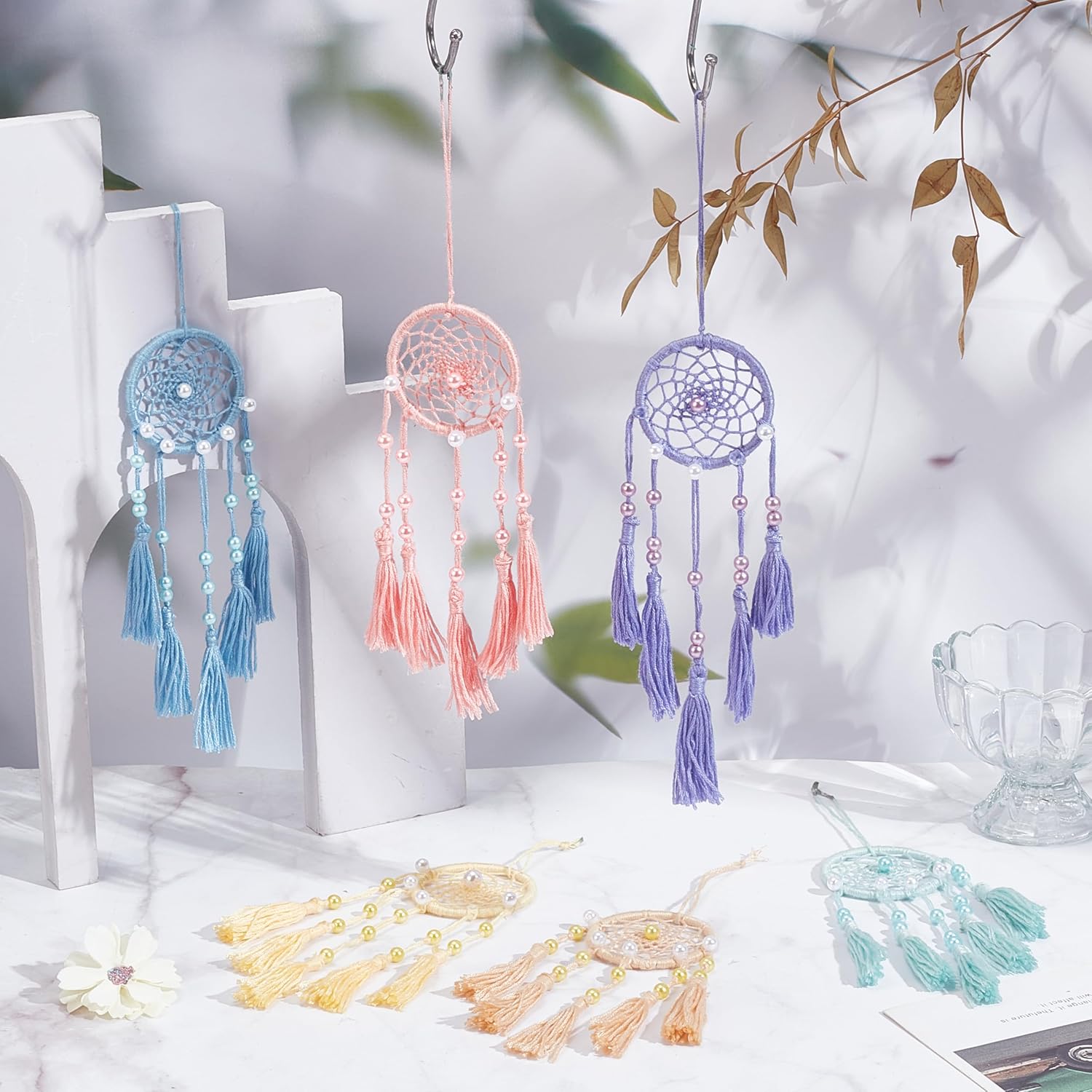 INFUNLY 24PCS DIY Dream Catcher Kit for Beginners
