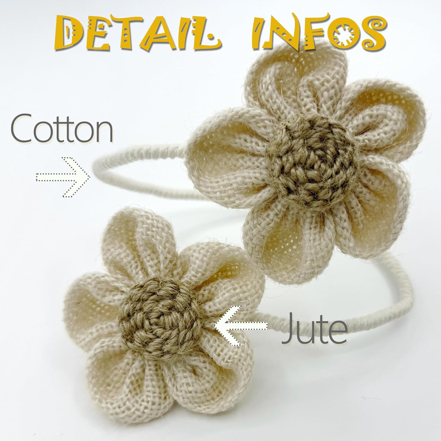 Warmtone Boho Jute Curtain Tiebacks Set of 4