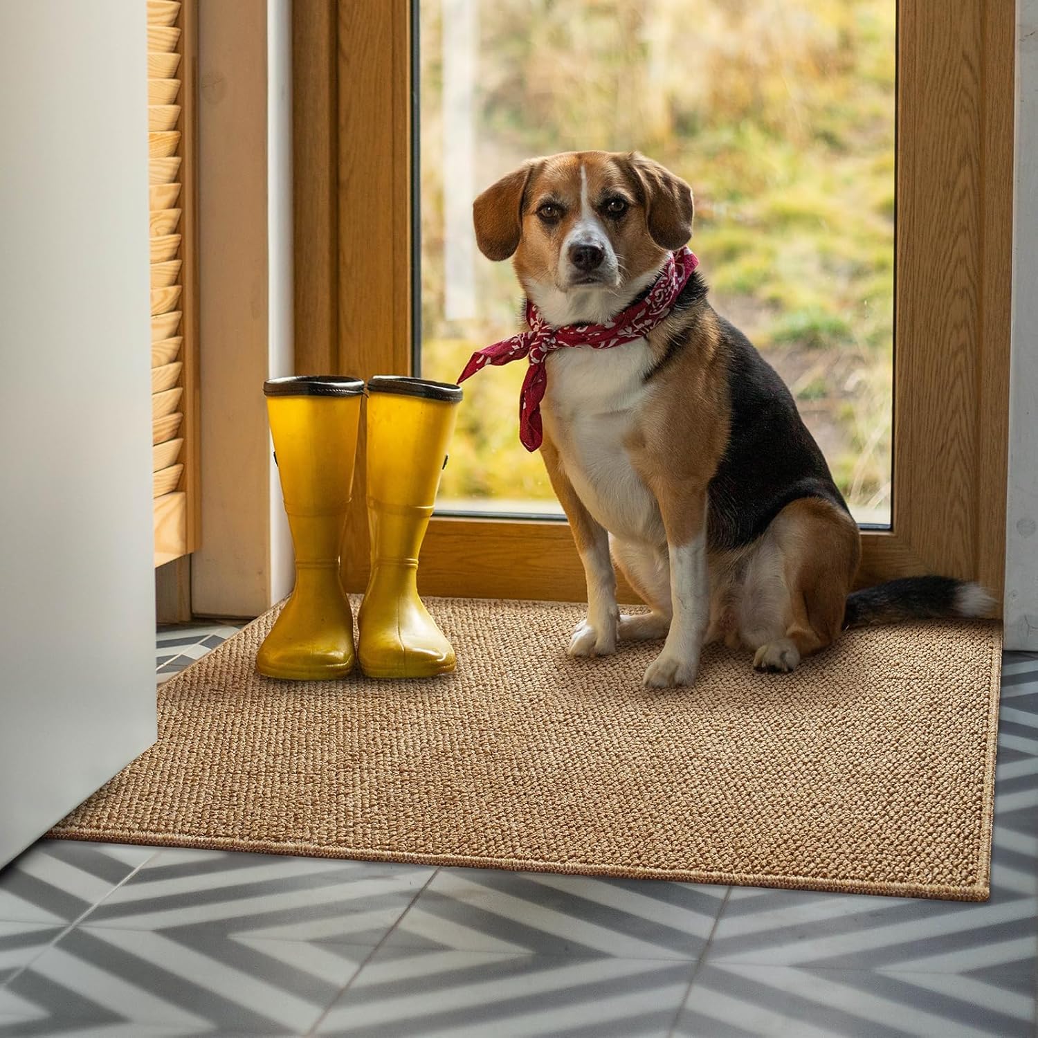 Softlife 2x3 ft Entryway Door Mat Brown