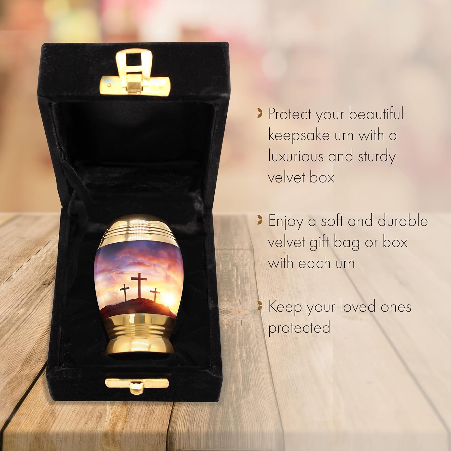 Sunset Cremation Urn for Women - Handcrafted Brass Decorative Urn