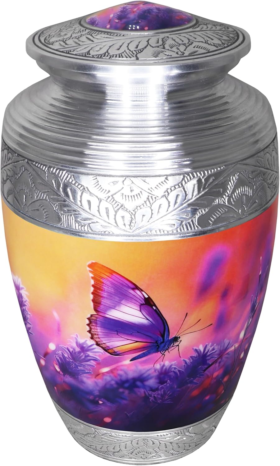 Purple Butterfly Cremation Urn for Human Ashes