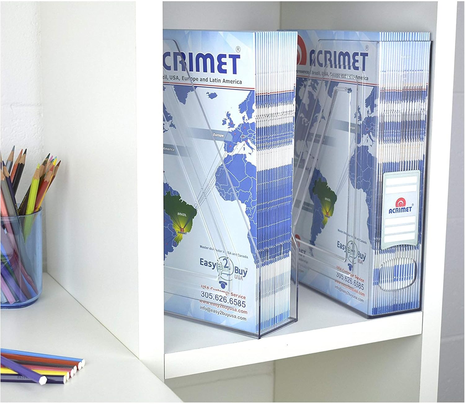 Acrimet Magazine Holder Clear Plastic 2 Pack