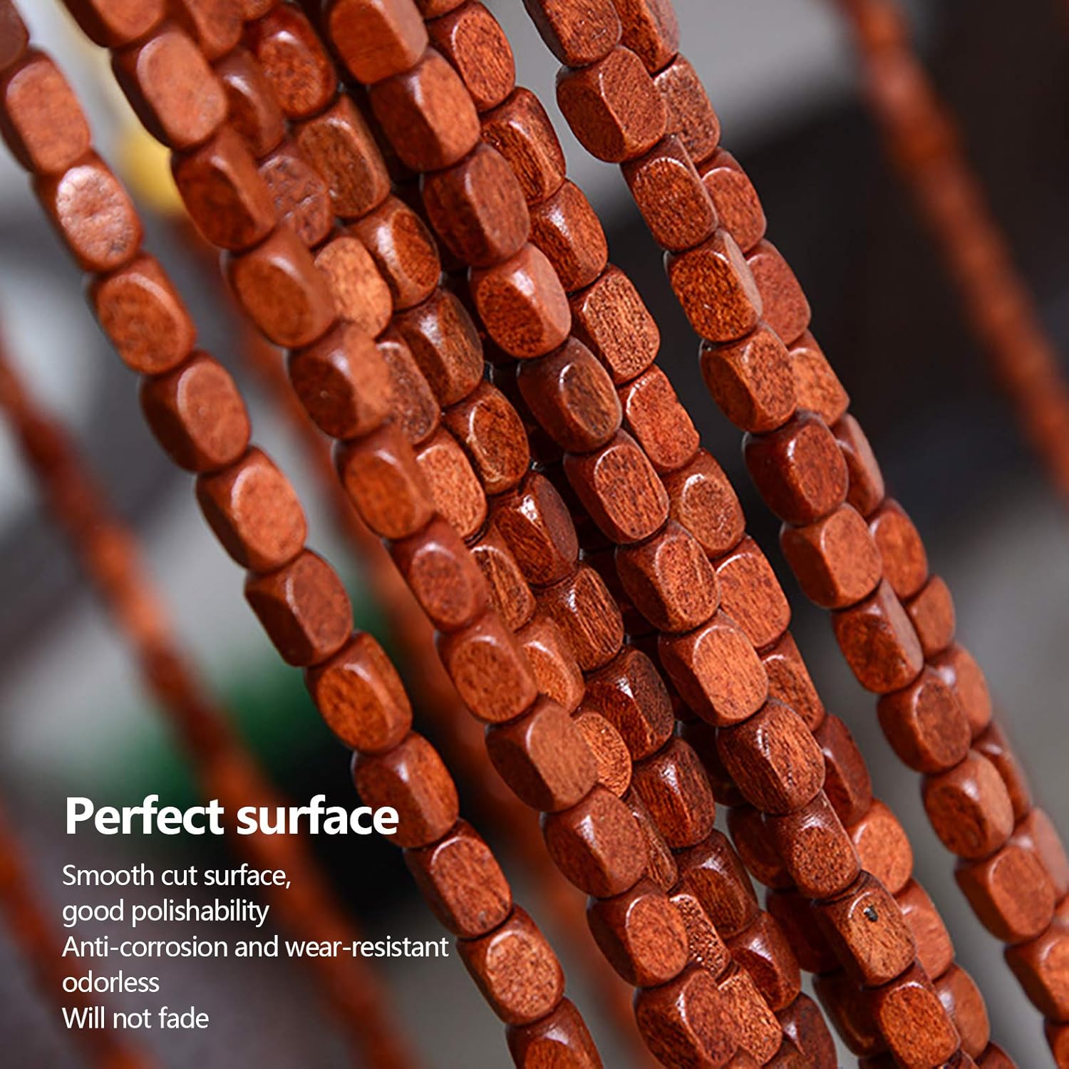 Wooden Bead Door Curtain with Jagged Pattern 27 Lines
