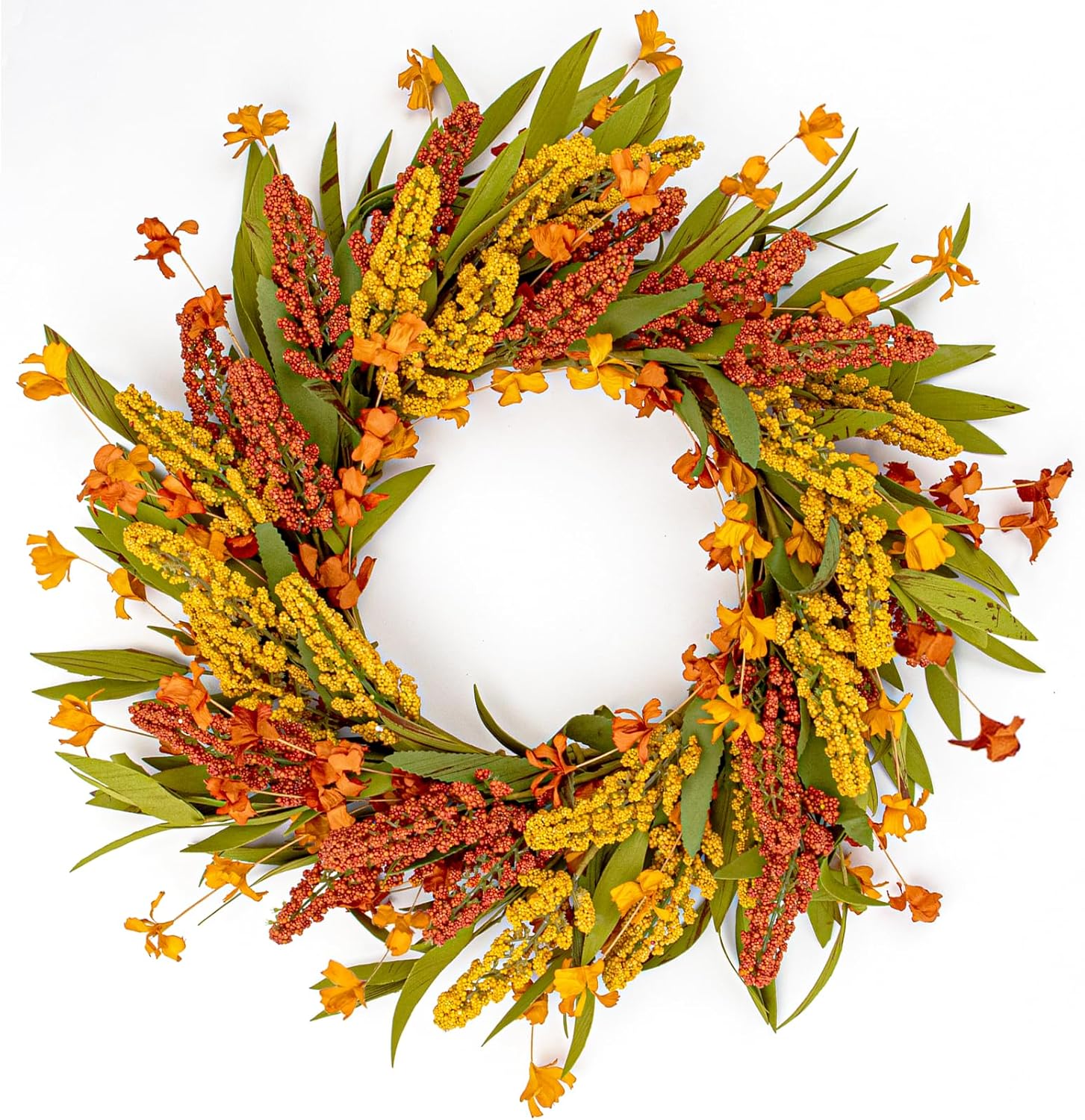 VioletEverGarden 20 Inch Autumn Wreath for Front Door