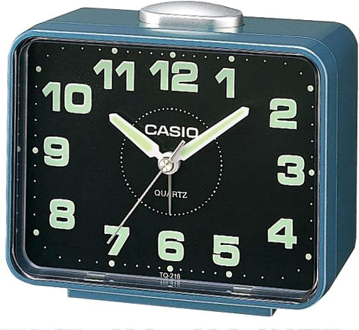 Casio Mens Travel Alarm Clock in Metallic Blue and Black