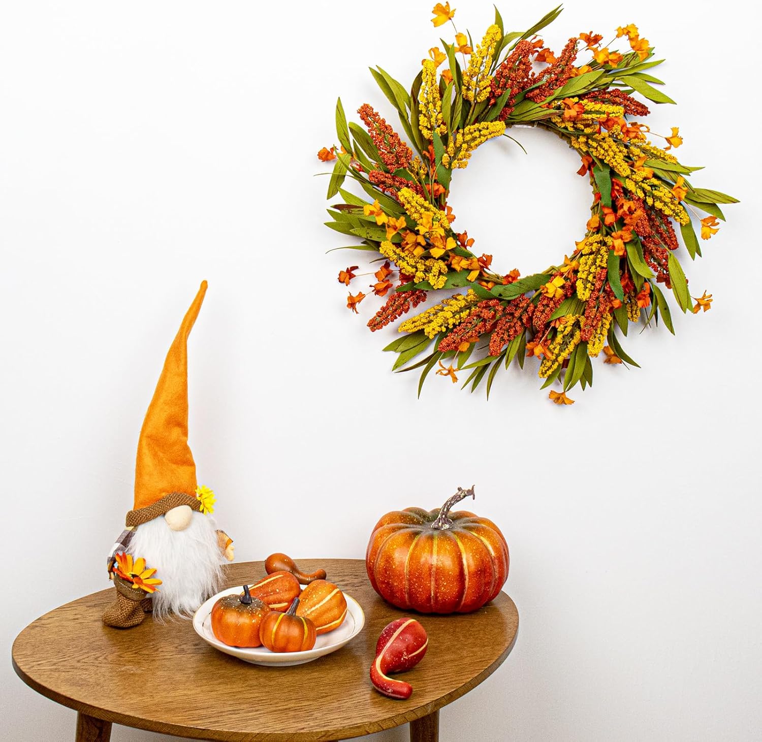 VioletEverGarden 20 Inch Autumn Wreath for Front Door