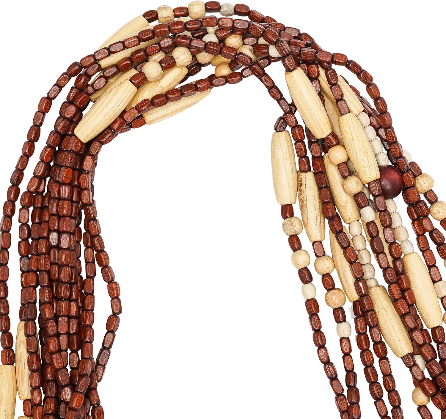 Natural Wooden Door Beaded Curtain for Boho Decor