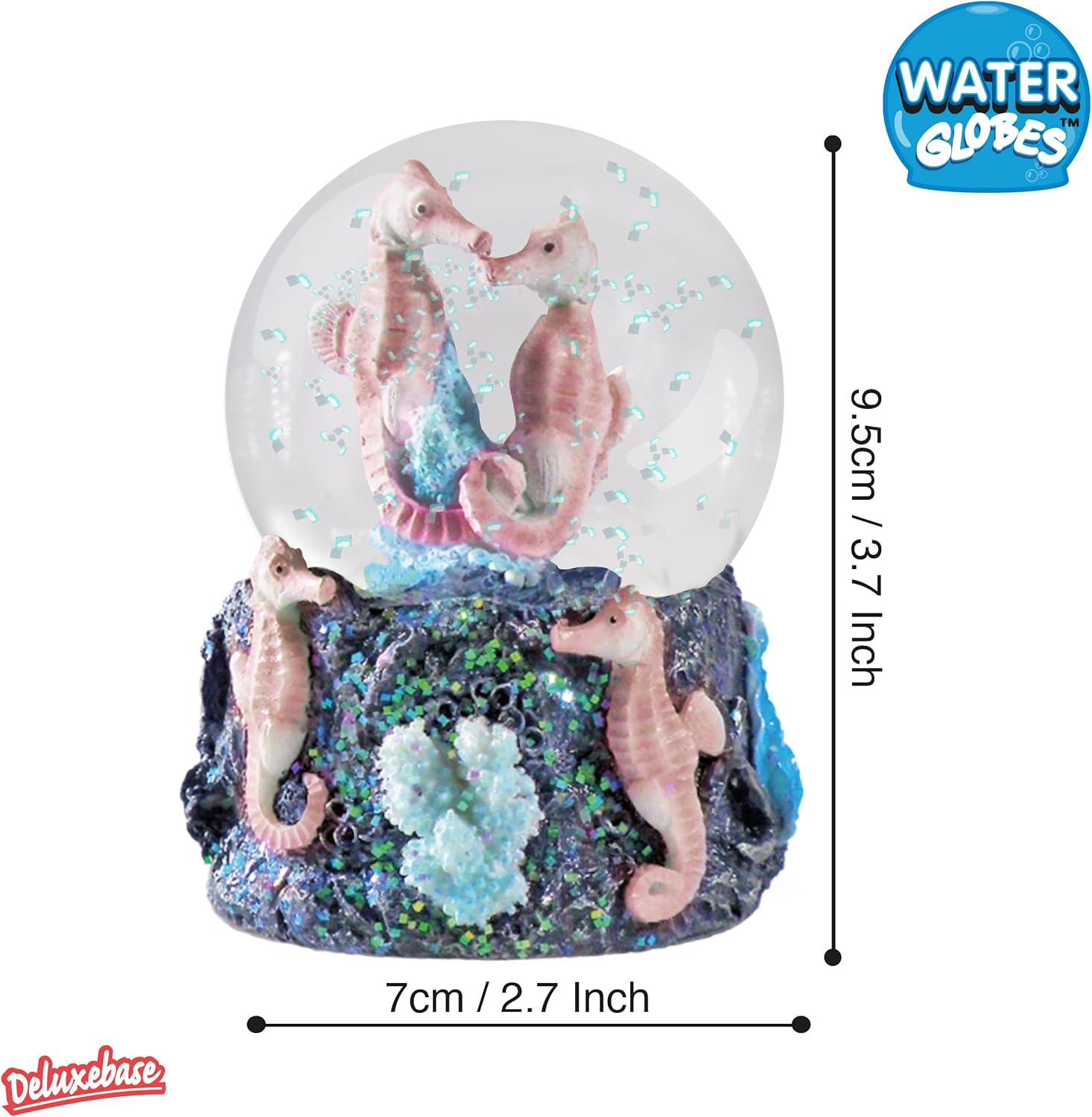 Deluxebase Water Globe with Seahorse Figurine
