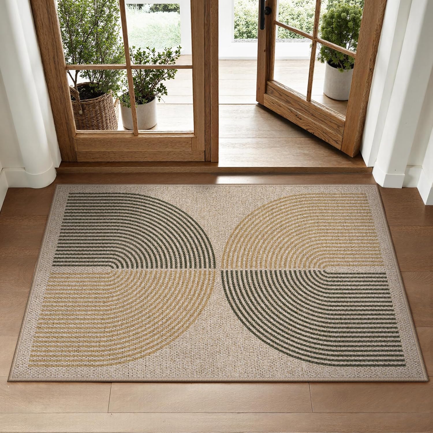 Lahome Rainbow Easy Jute Rug for Entryway and Kitchen