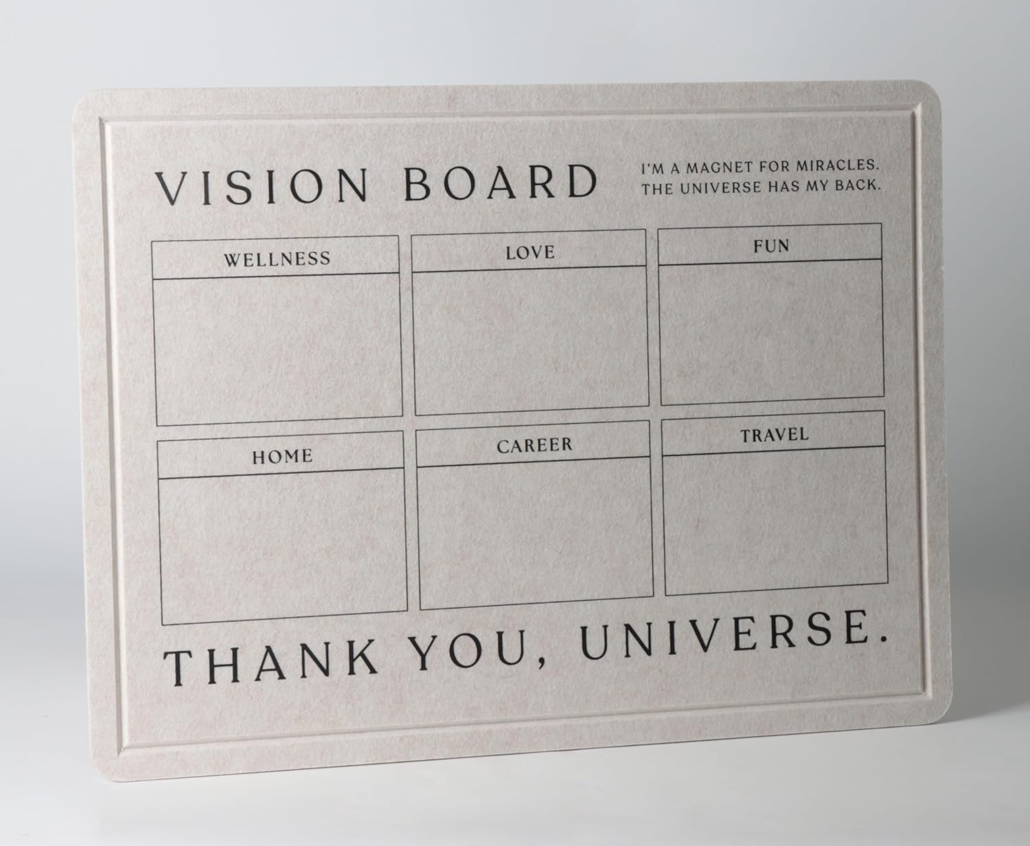 17x23 Vision Board Bulletin Board - No Nails Wall Mounted