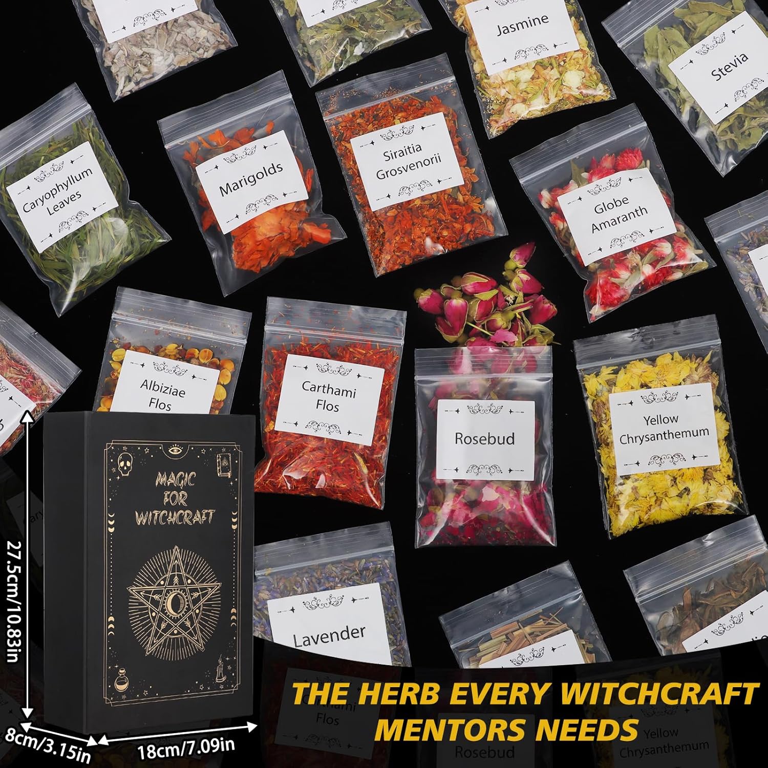 60 Pack Dried Herbs for Witchcraft and Rituals