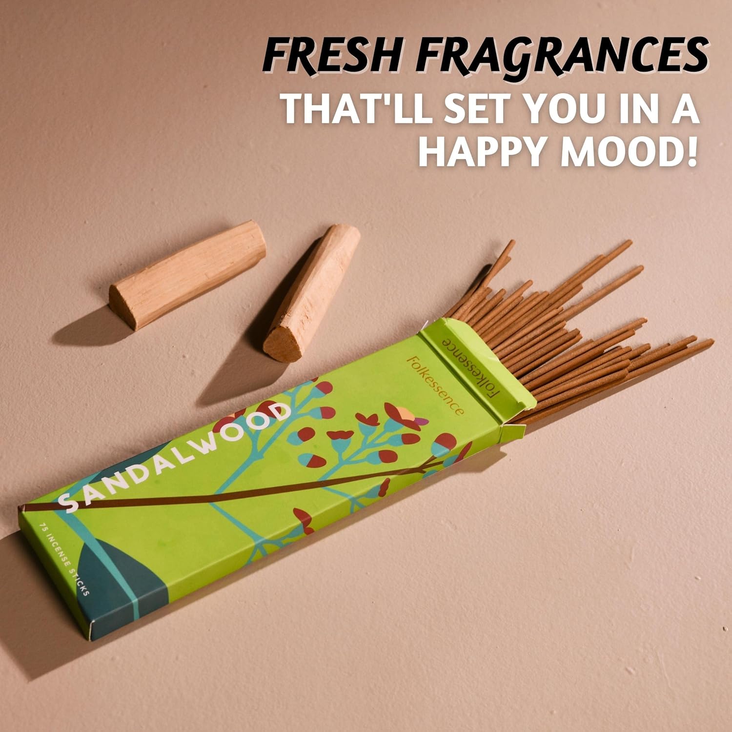 Folkulture Sandalwood Incense Sticks Pack of 75 1