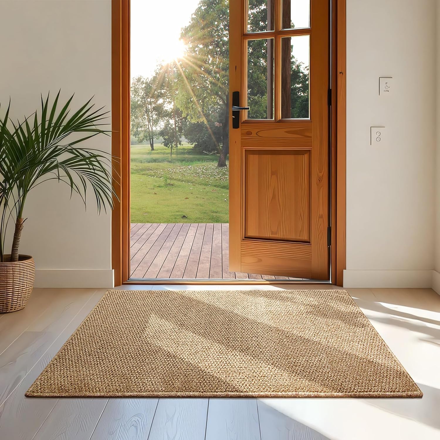 Softlife 2x3 ft Entryway Door Mat Brown