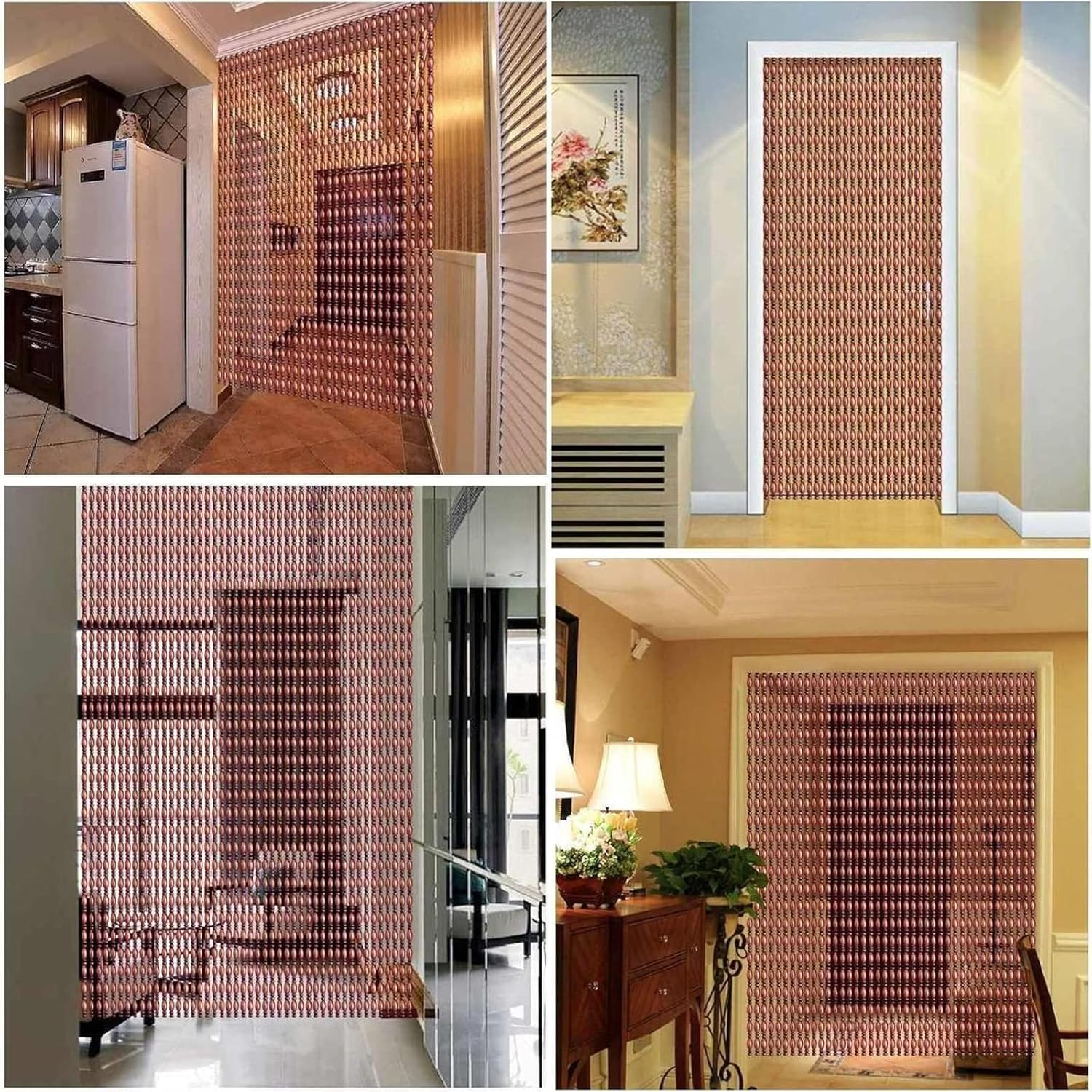 Wood Beaded Curtain for Doorway and Room Decorations