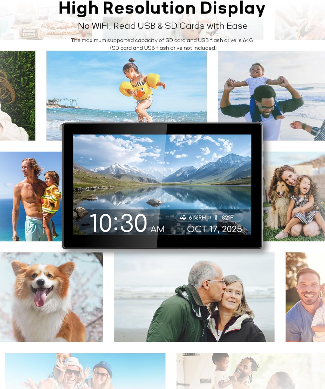 101 Inch Digital Clock with Date Day and Themes