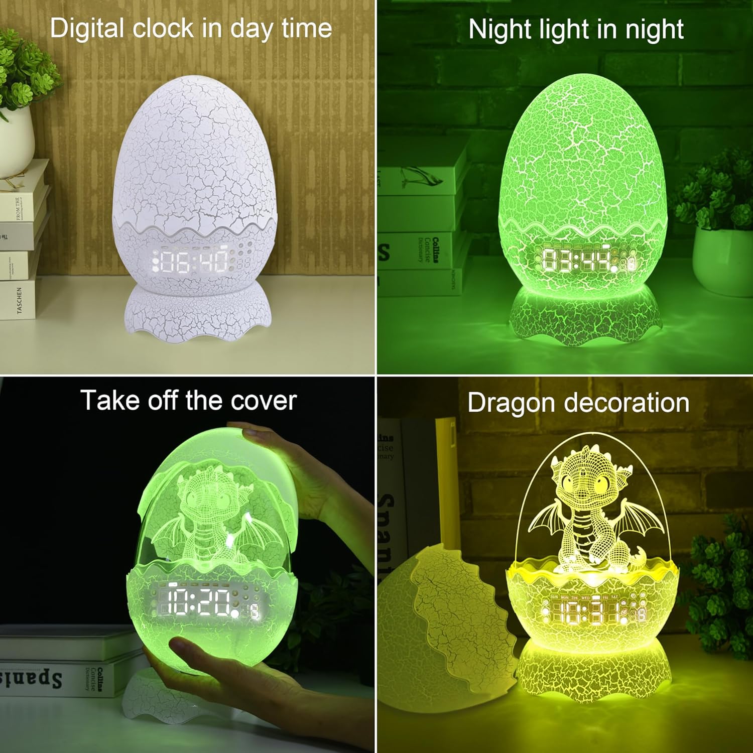 Egg Shape Night Light with Touch Control and Bluetooth Speaker