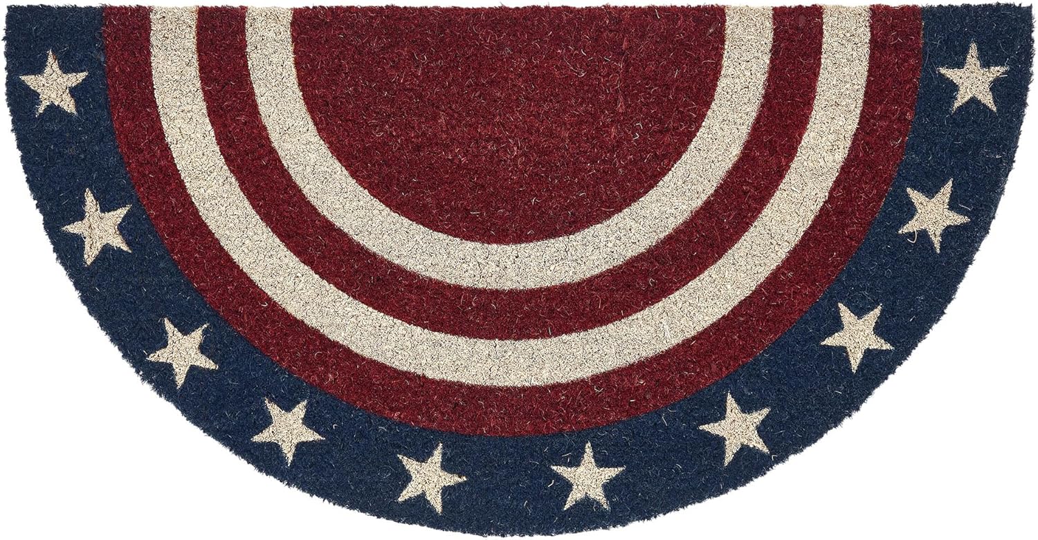 VHC Brands Coir Door Mat Patriotic Half Circle 165x33