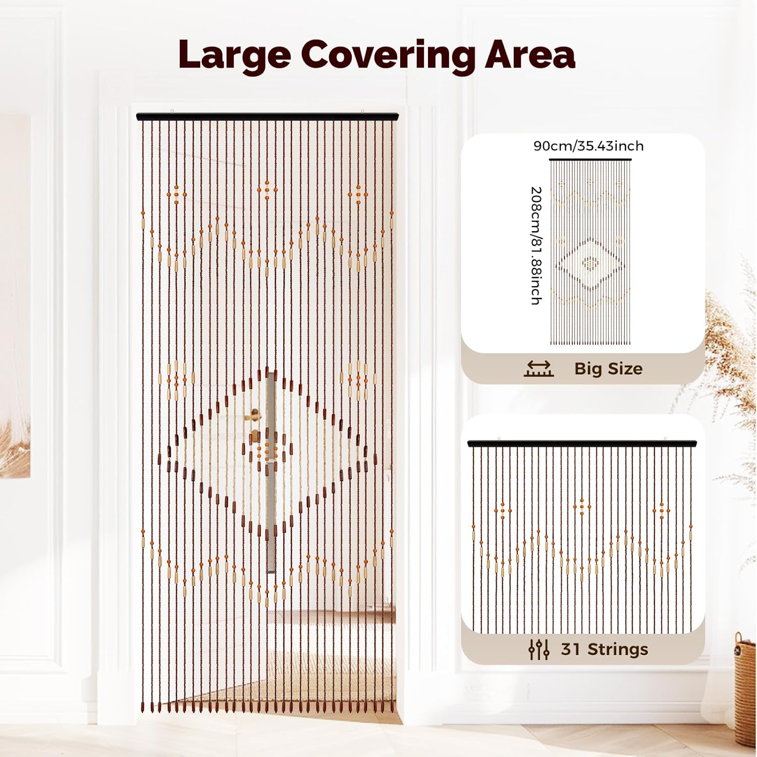 Beaded Curtain Panels for Doorways and Windows