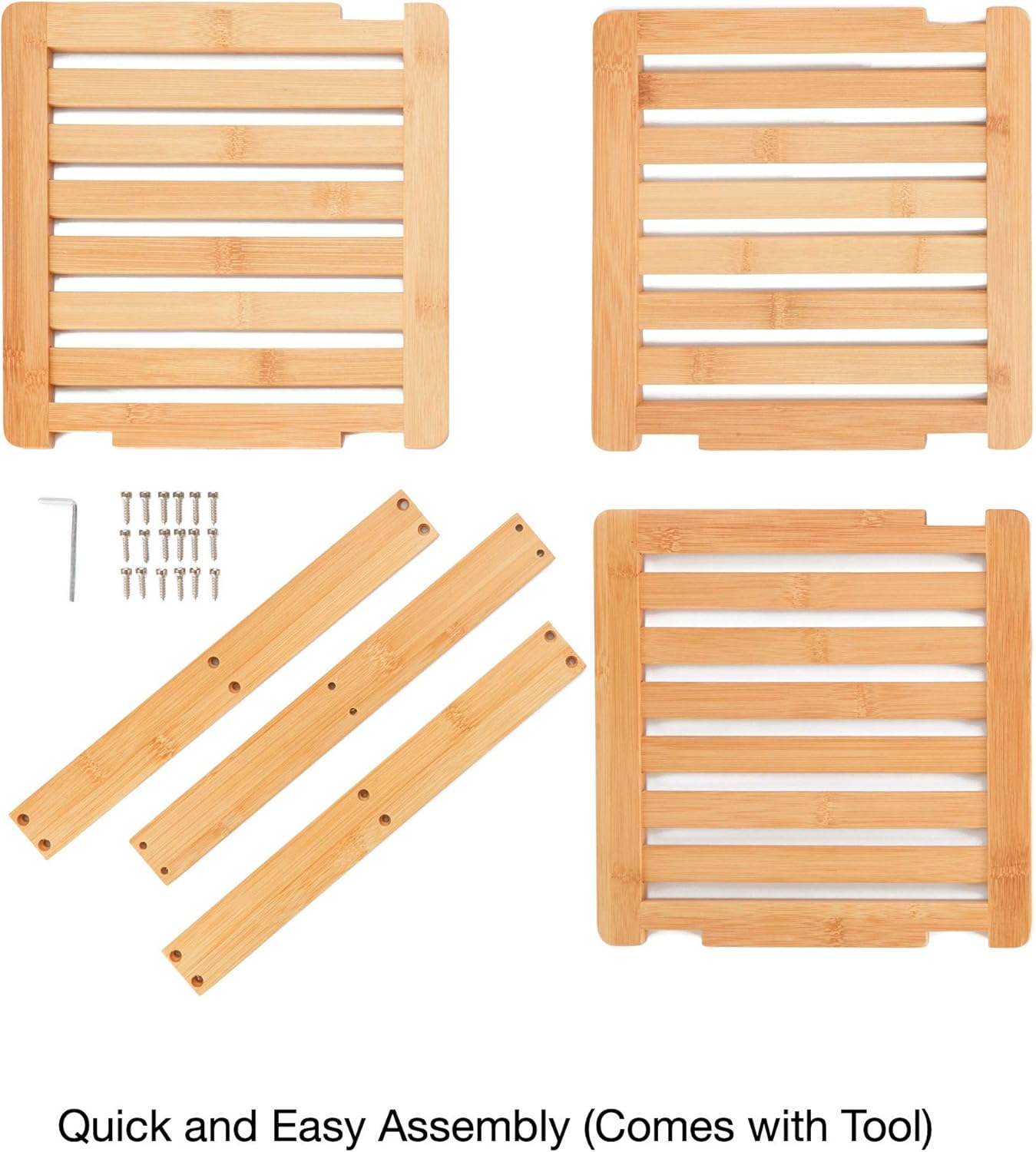 Bamboo Corner Shelf - 3 Tier 10x10 Inch 115 Inch High