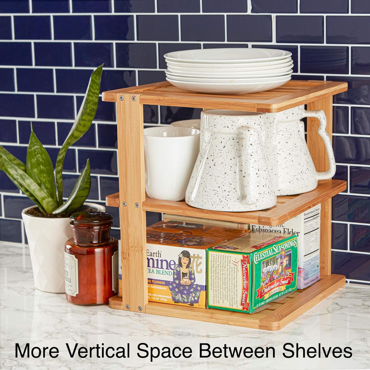 Bamboo Corner Shelf - 3 Tier 10x10 Inch 115 Inch High