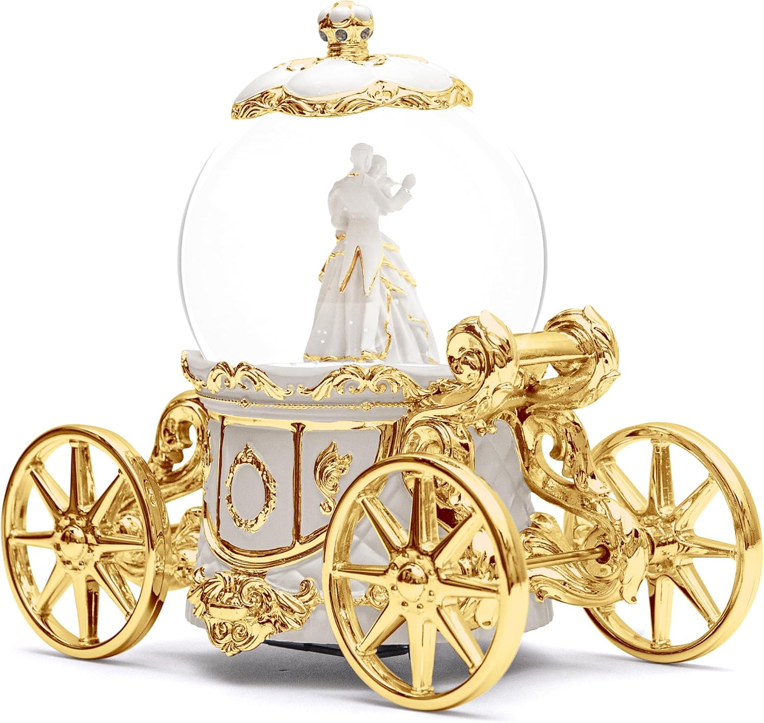 Luxury Gold Cinderella Carriage Snow Globe with Music