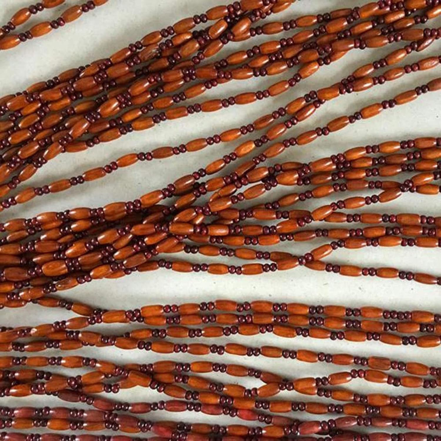 Natural Wooden Beaded Curtain for Doorways and Closets