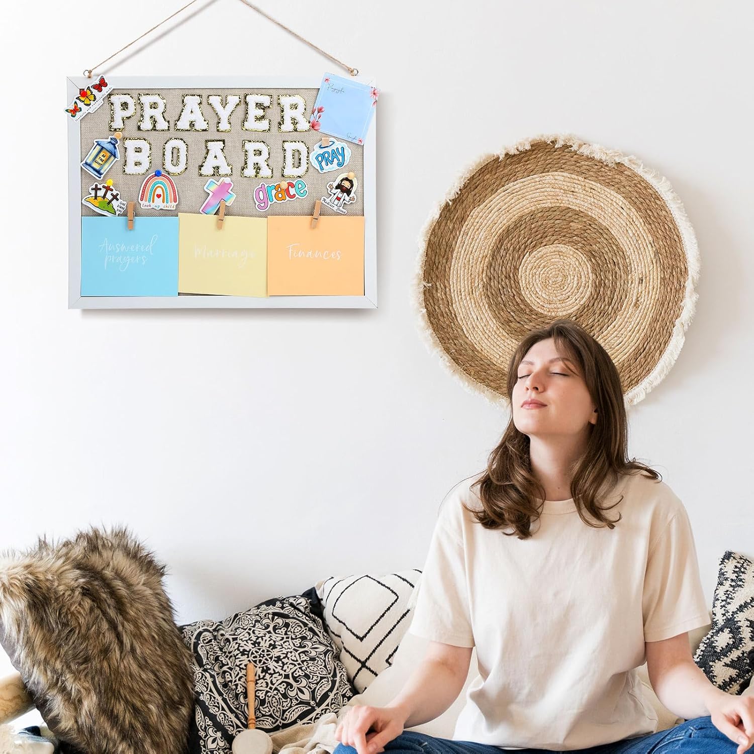 Fullhawl 113 Pcs Prayer Board Kit with Envelopes and Stickers