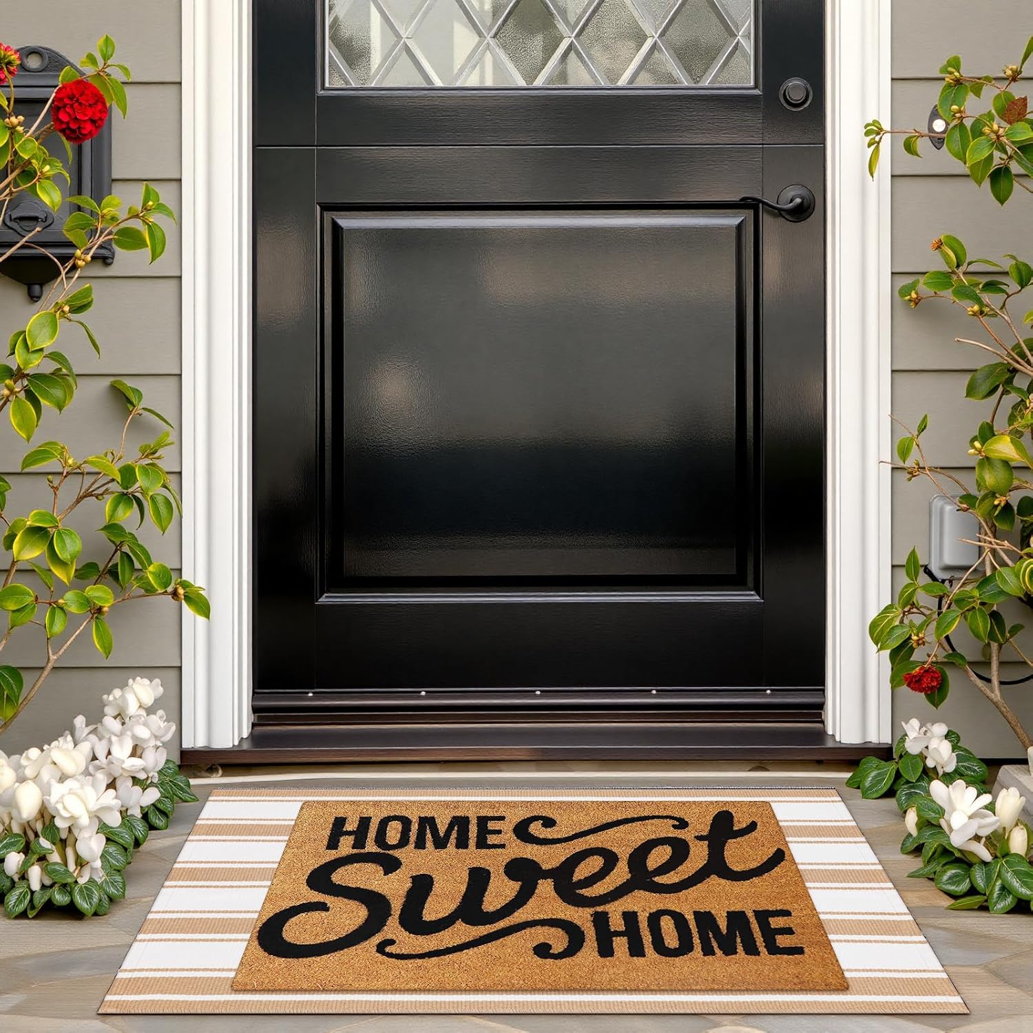 Ailsan Khaki Striped Cotton Door Mat 275x43