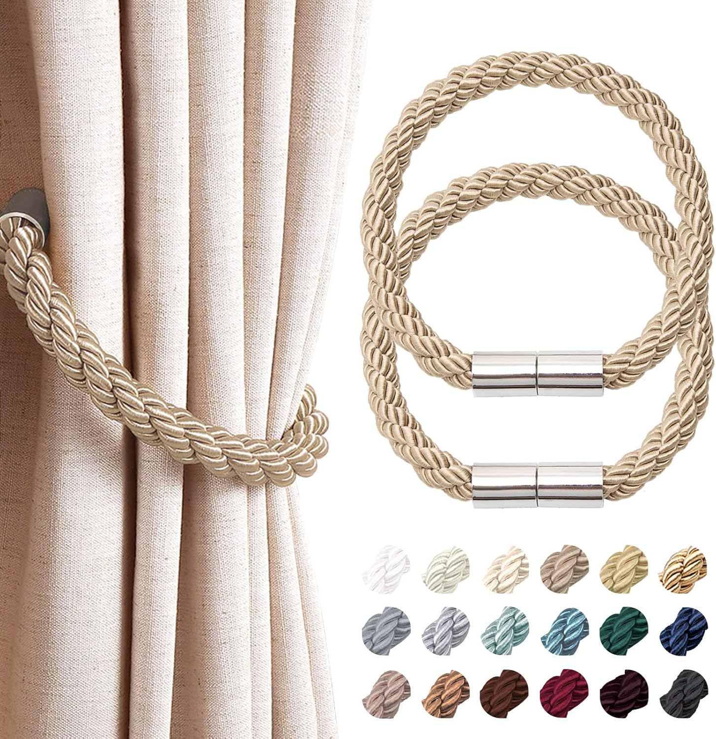 NICEEC 2 Pack Magnetic Curtain Holdbacks