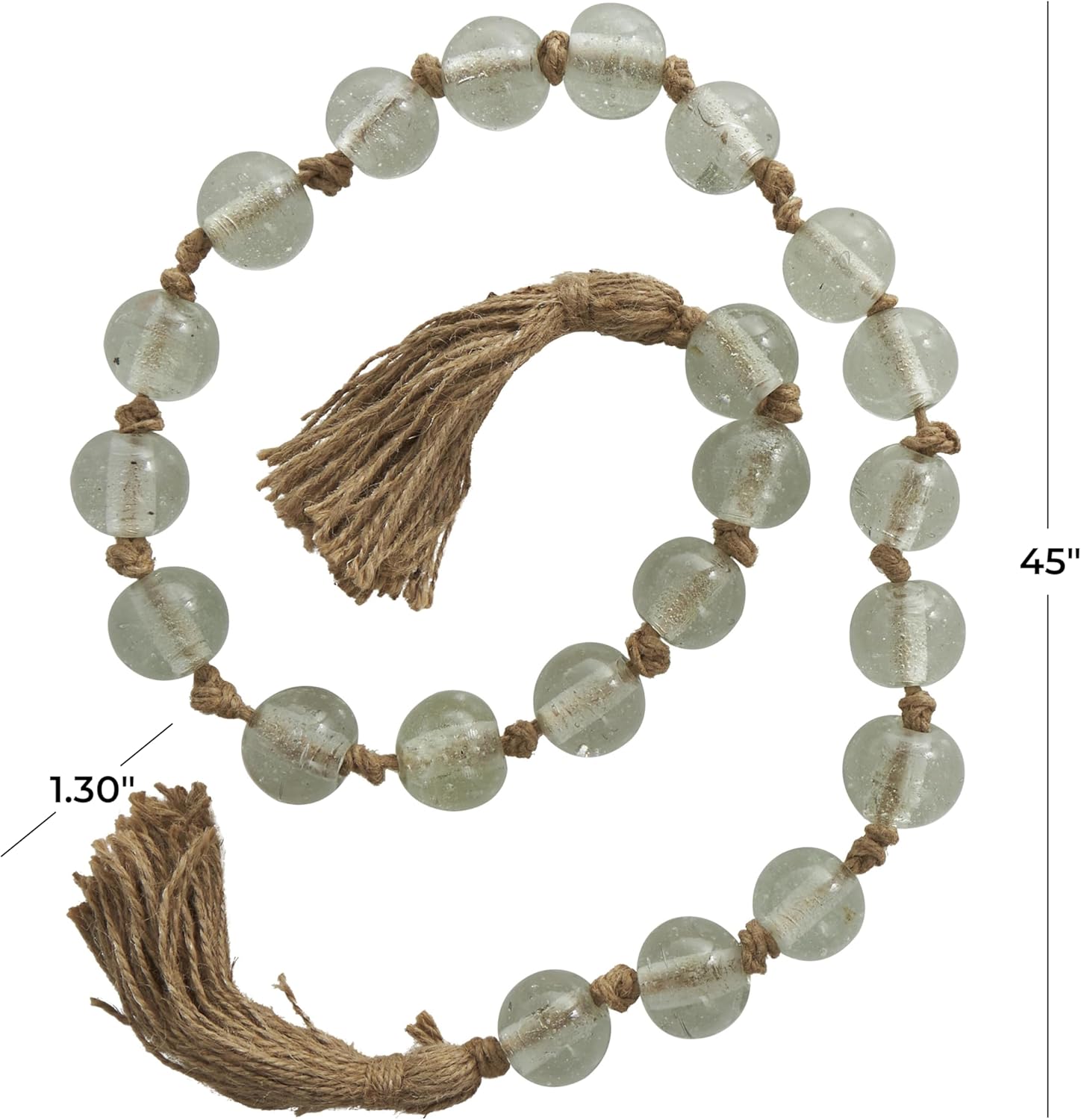Deco 79 Clear Glass Beaded Garland with Tassel