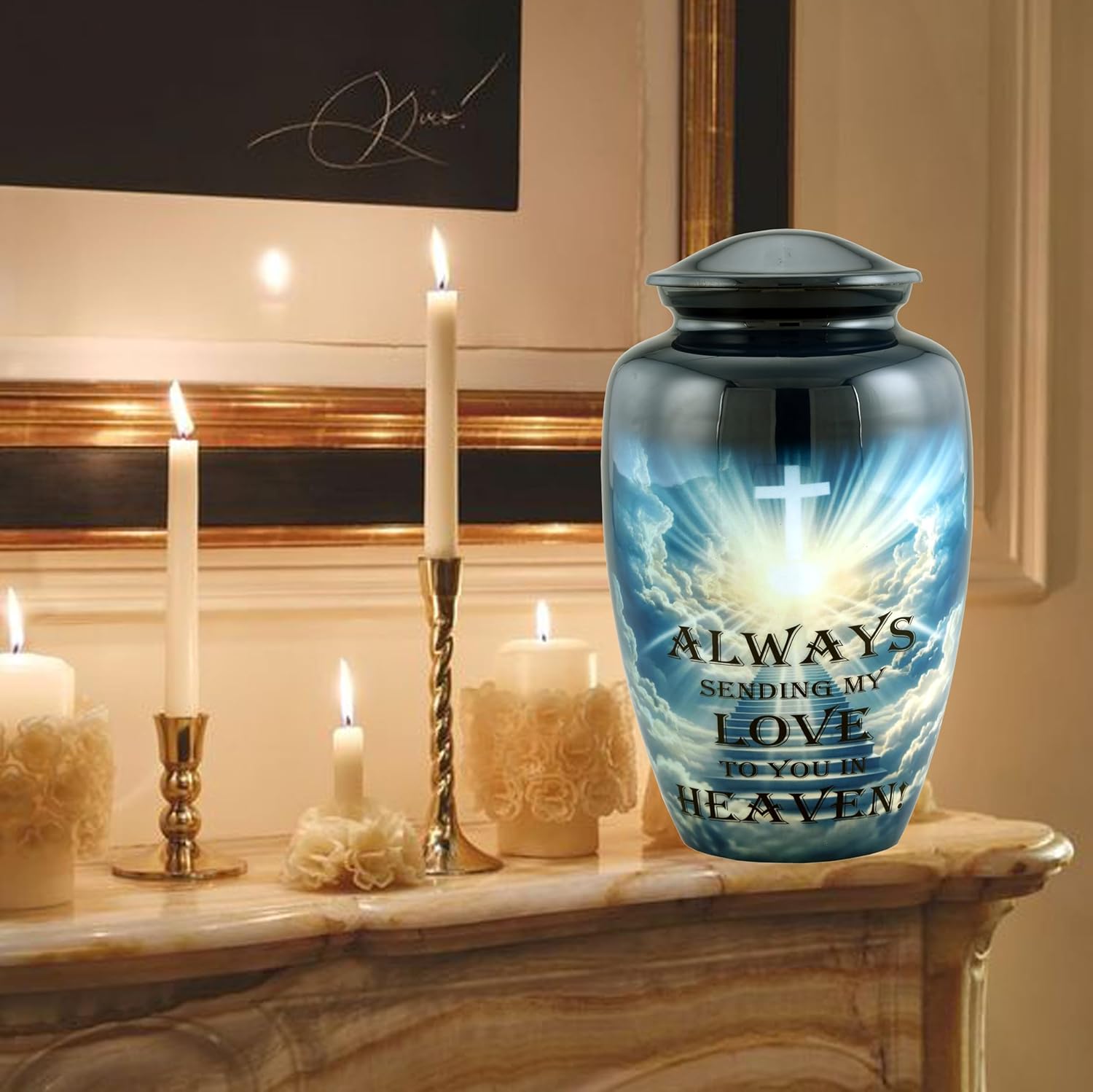 Heaven Urn With Velvet Bag for Adult Ashes