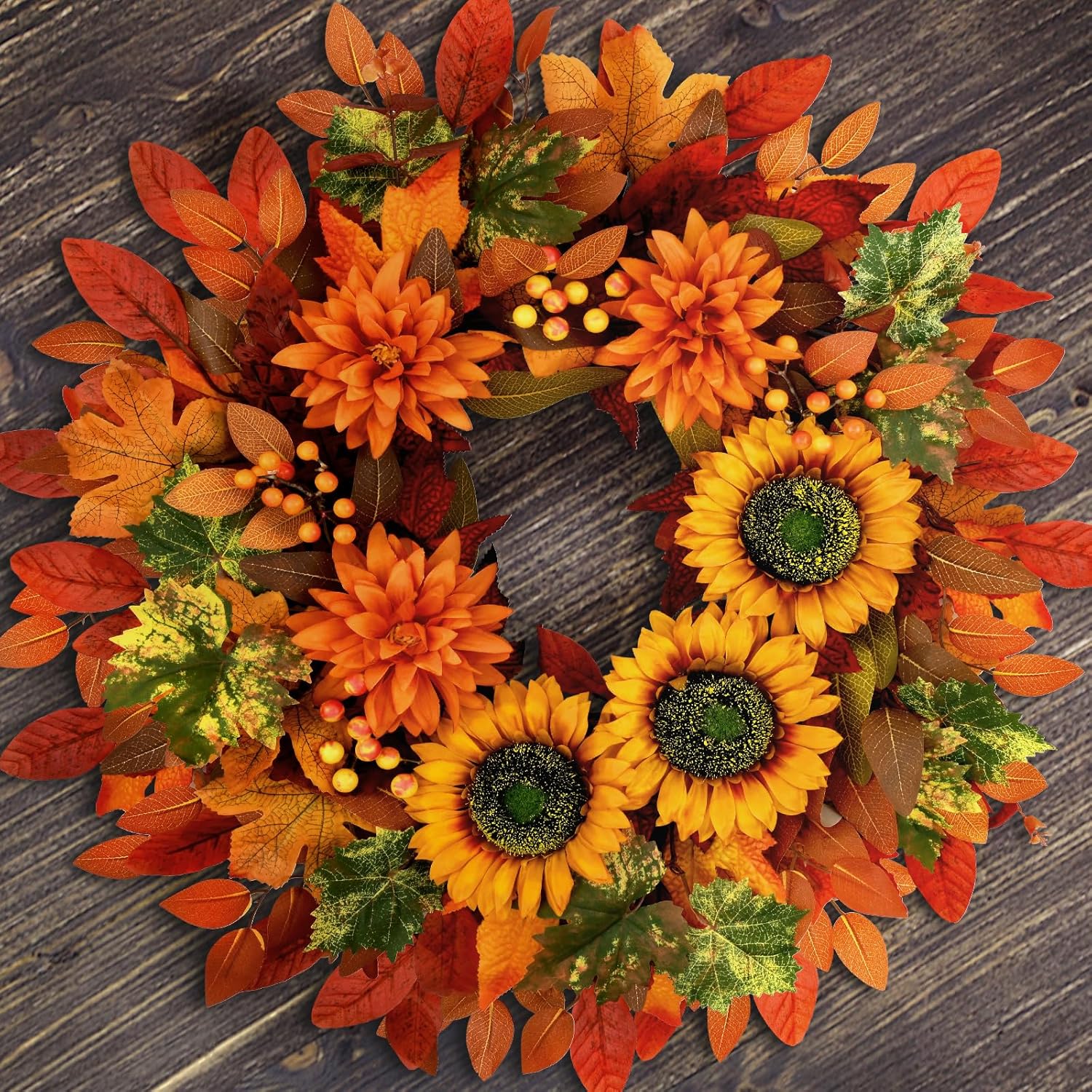 Waipfaru Fall Wreath 22 Inches Autumn Decor