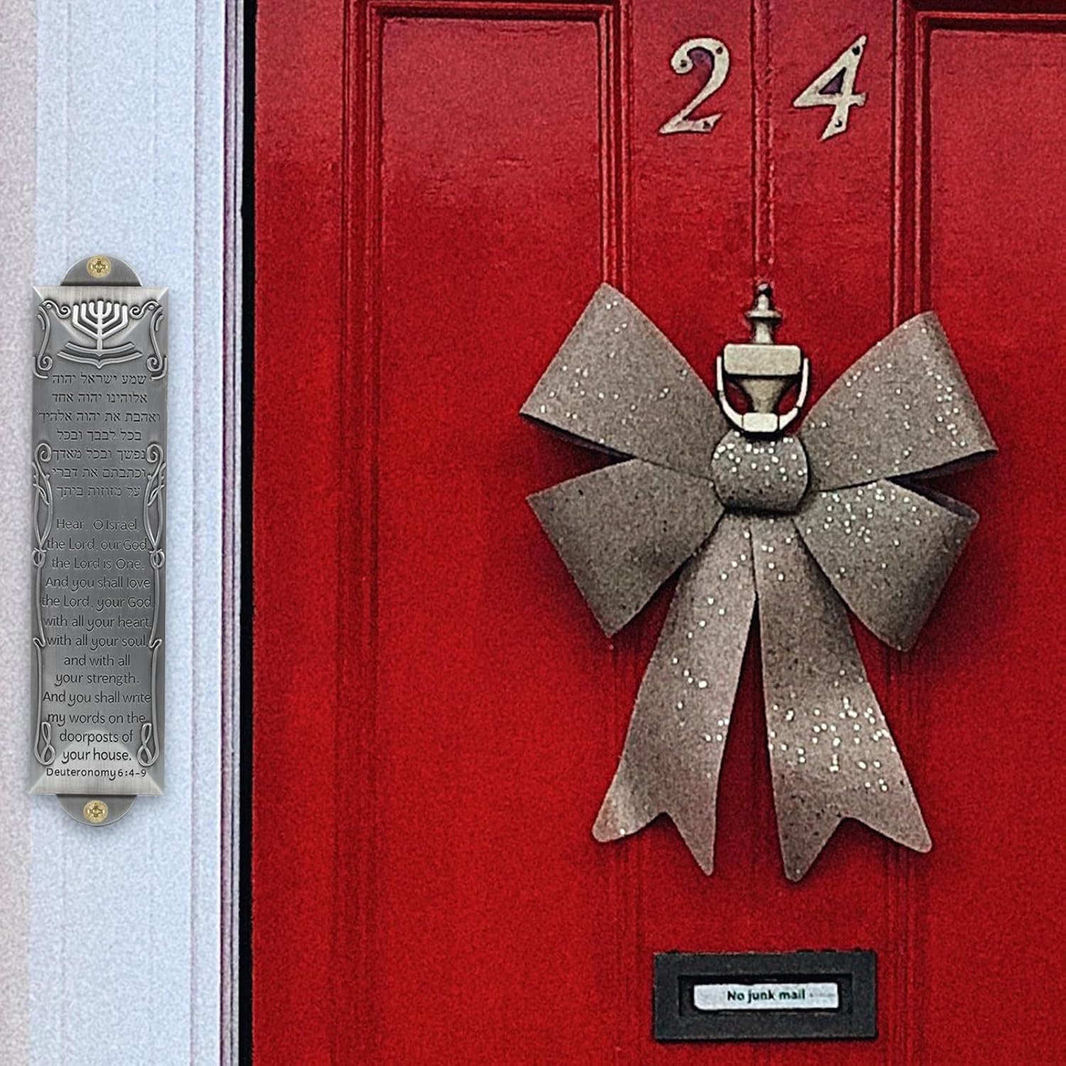 Veemoon Metal Mezuzah with Scroll for Door
