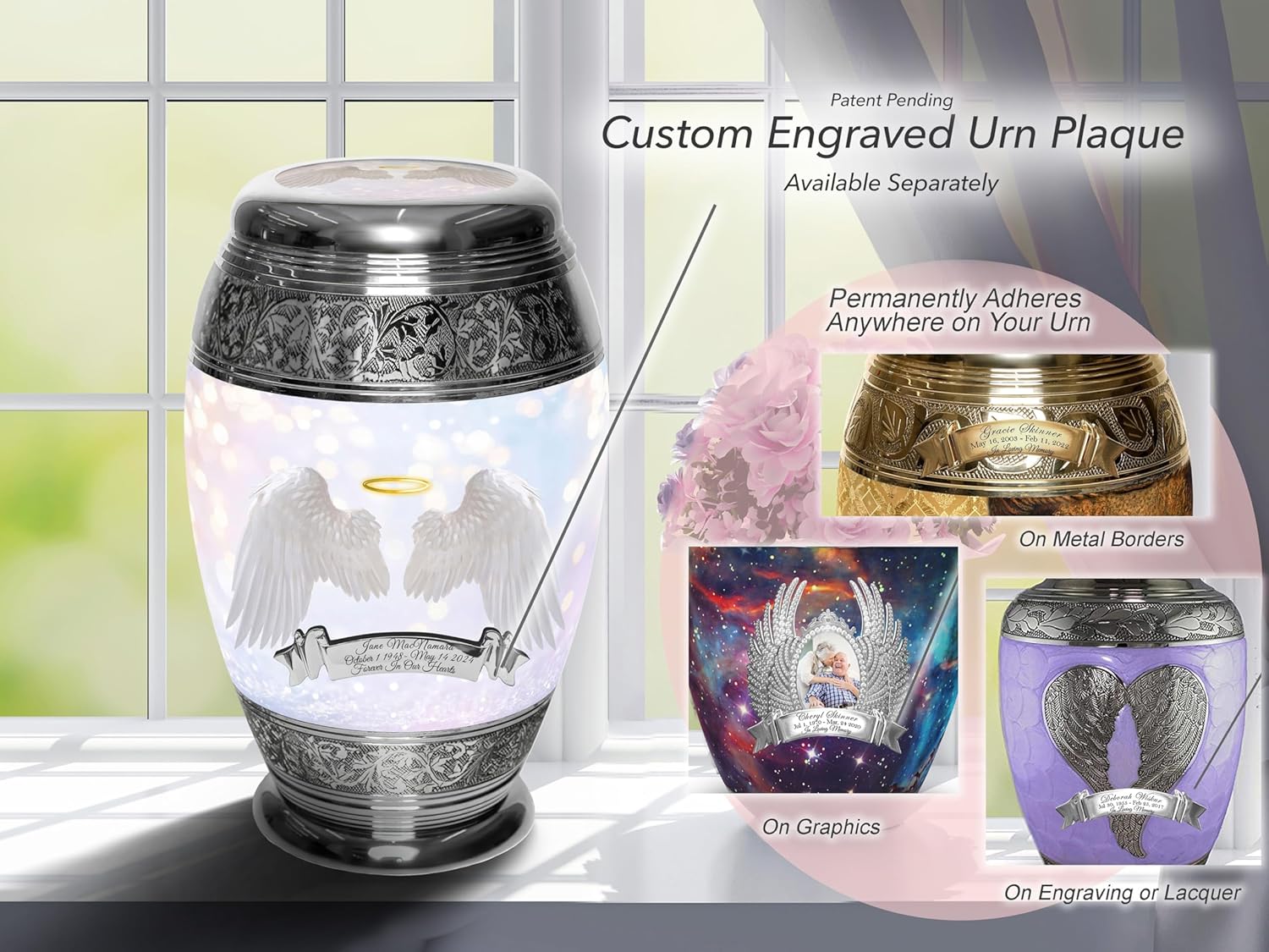 Guardian Angel Cremation Urn for Women - Handcrafted