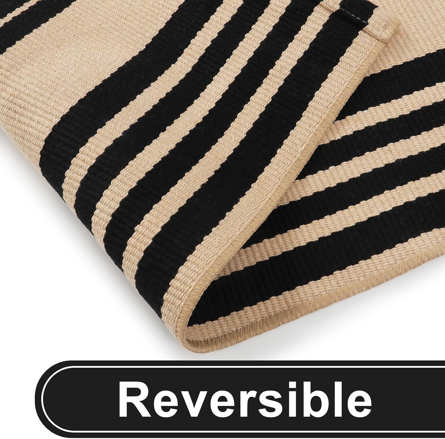 KIMODE Striped Outdoor Rug 275x43 Inches Reversible Entryway Mat