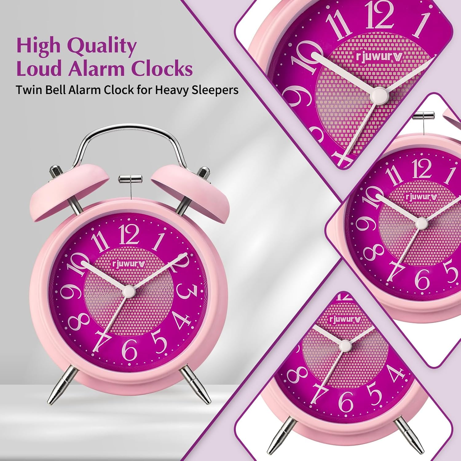4 Inch Loud Alarm Twin Bell Clock with Night Light
